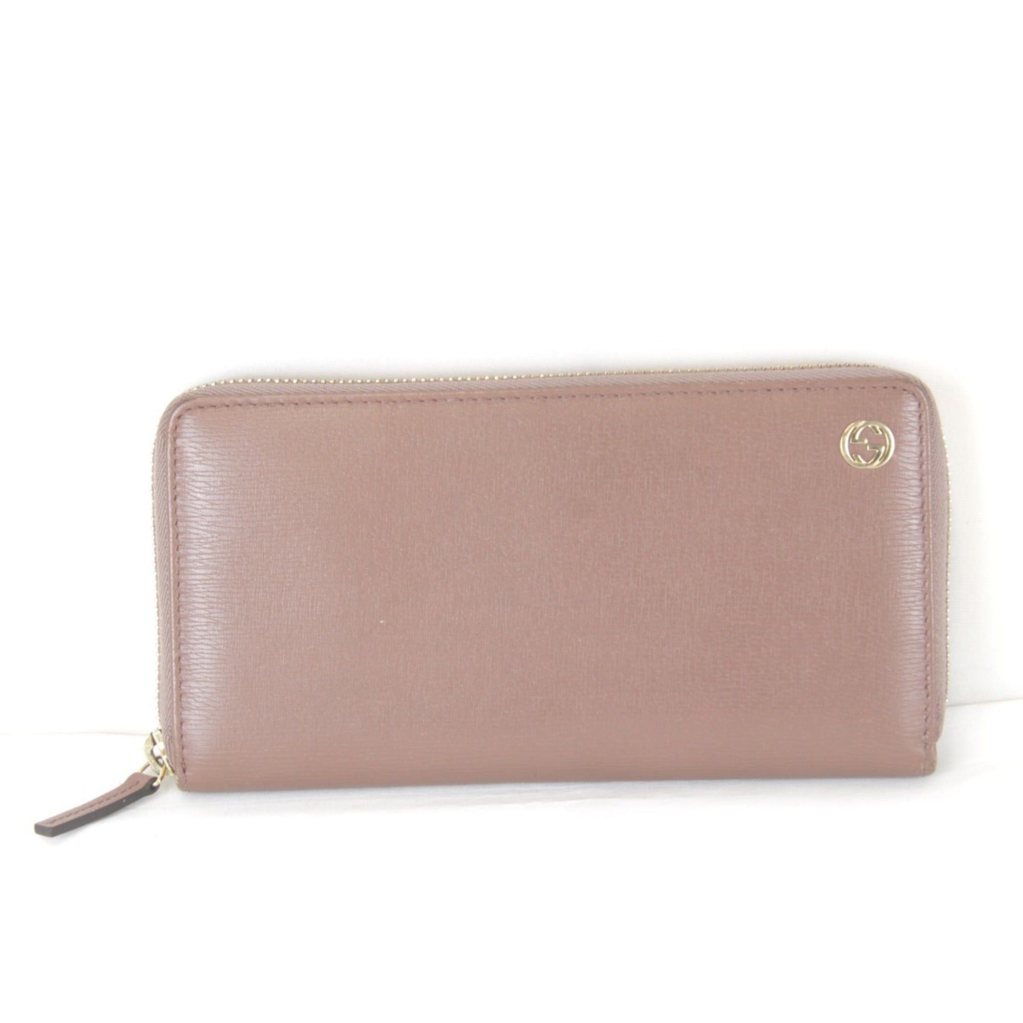 Gucci GUCCI Interlocking Round 309705・534563 Long Wallet Leather Pink Greige Women's Size ONE SIZE - 1 Thumbnail