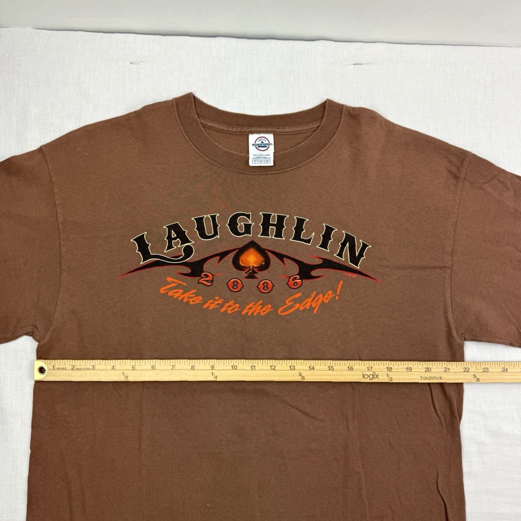Delta VINTAGE Laughlin Nevada Biker T Shirt Men's L Brown Graphic Print 2006 Motorcycle Punk Grunge USA Band/Theme: Biker Mens L Brown Size US L / EU 52-54 / 3 - 6 Thumbnail