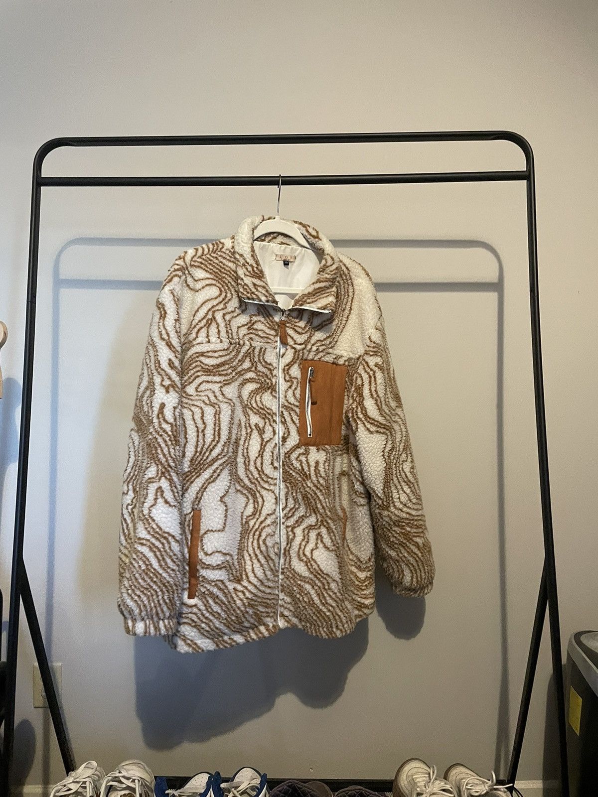 image of Lor By Ryan Stark Sand Waves Fleece in White, Men's (Size 2XL)