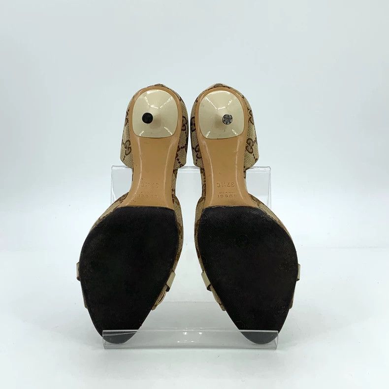 Gucci Gucci Brown logo jacquad full-print horse buckle high-heel Size US 7 / IT 37 - 5 Thumbnail