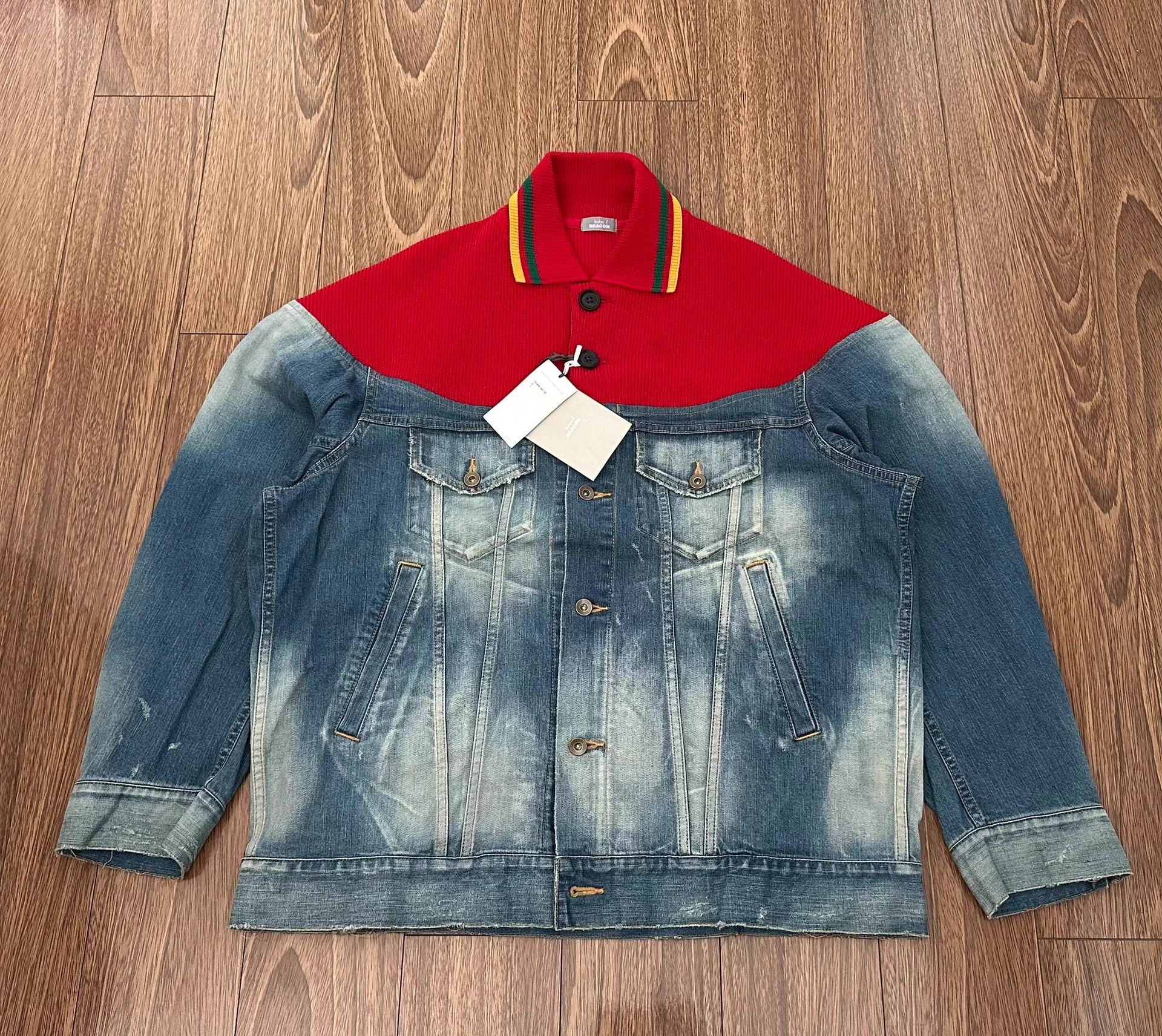 Kolor KOLOR BEACON PATCHWORK KNIT DENIM JACKET 22SS 3 Size US L / EU 52-54 / 3 - 1 Thumbnail