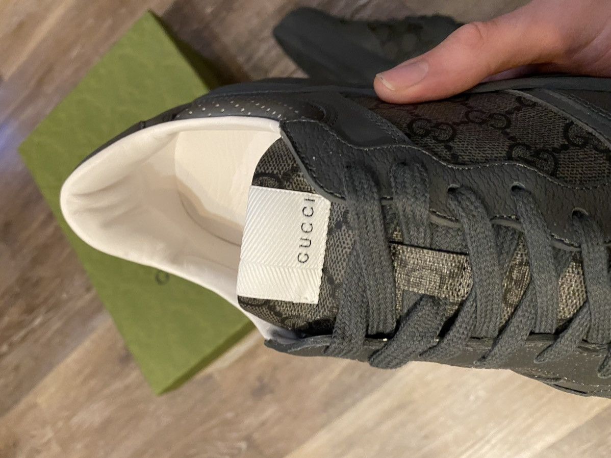 Gucci Grey Leather Gucci Lace Up Sneakers 9 US Monogram Print BNIB Size US 10 / EU 43 - 23 Thumbnail