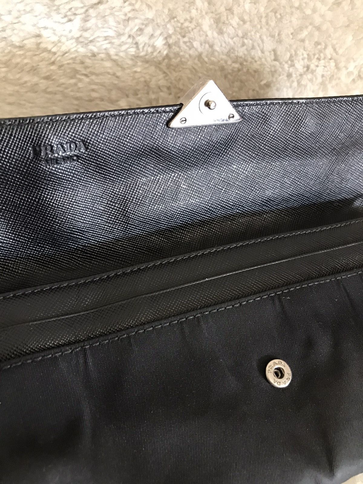 Prada × Vintage PRADA Wallet Black Nylon Leather Size ONE SIZE - 7 Thumbnail