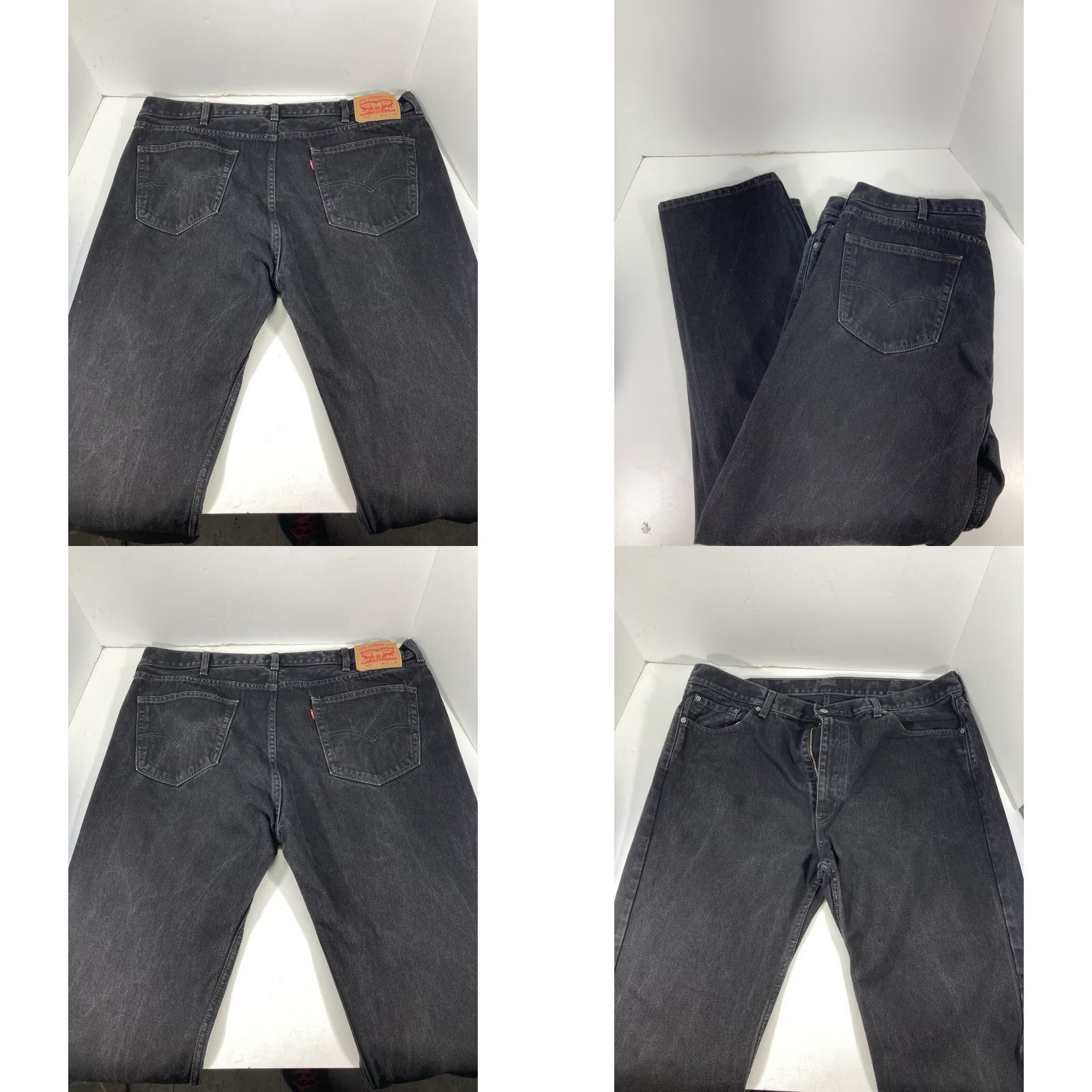 Levi's Levi's 505 Jeans Men Size 42X32 Black Denim Regular Fit Straight Leg 100% Cotton Size US 42 / EU 58 - 8 Thumbnail
