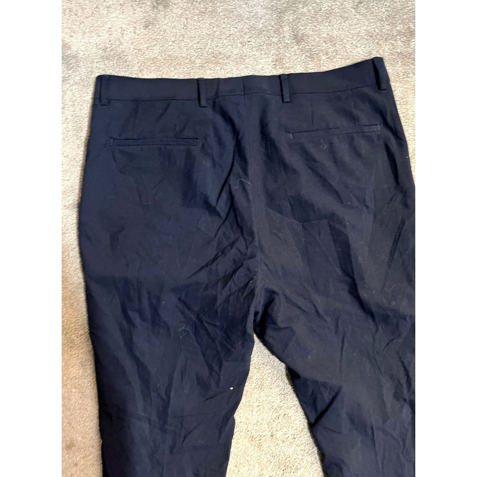 DKNY DKNY Pants Men’s 34x27 Navy Blue Dress Pants Cotton Blend Casual Workwear Hemmed 27” Inseam Mens Pants Navy Blue Dress Pants Regular Size 34 Mens Size US 34 / EU 50 - 4 Thumbnail