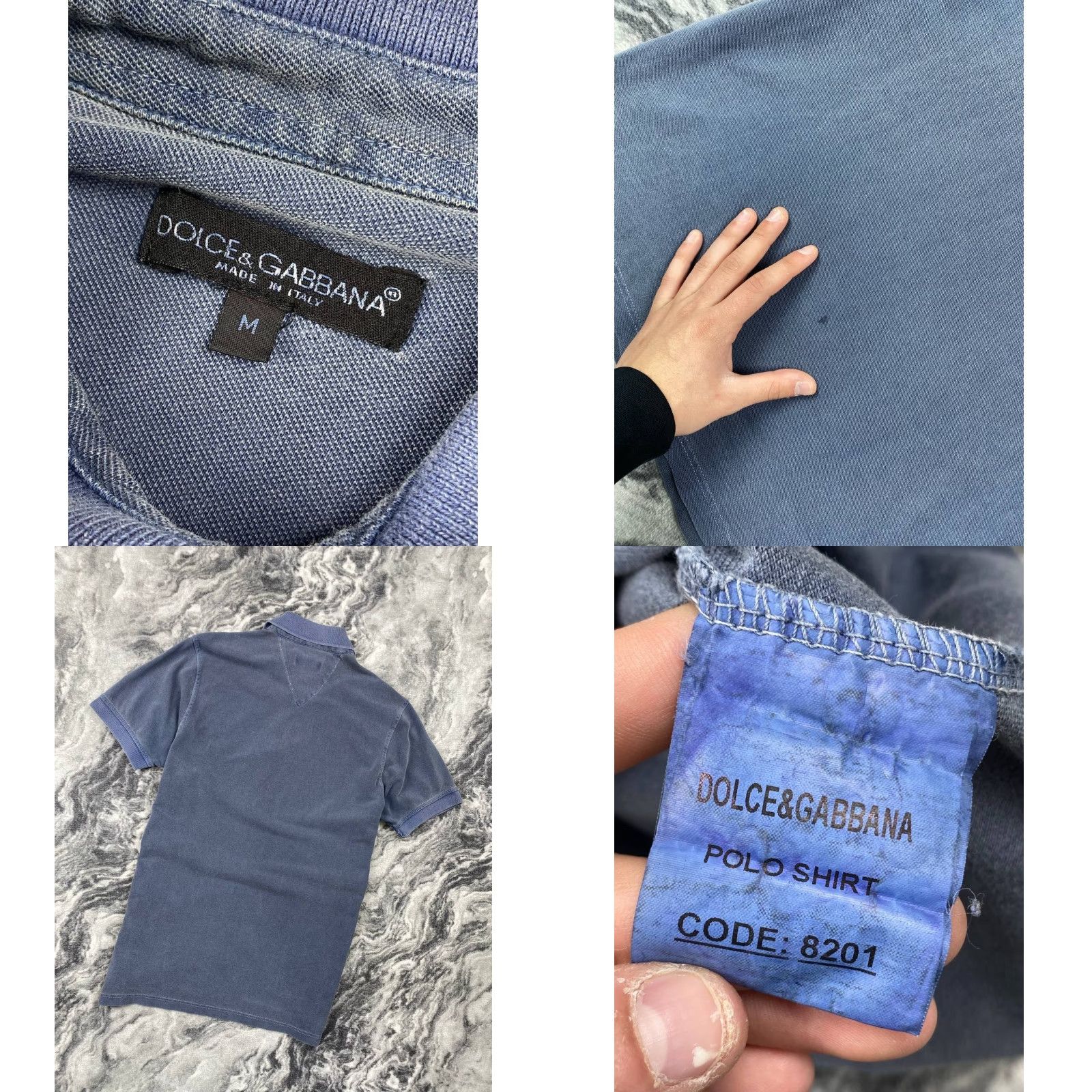 Dolce & Gabbana Dolce&Gabbana Polo Shirt Men M Blue Cotton Solid Logo Short Sleeve Size US M / EU 48-50 / 2 - 8 Thumbnail