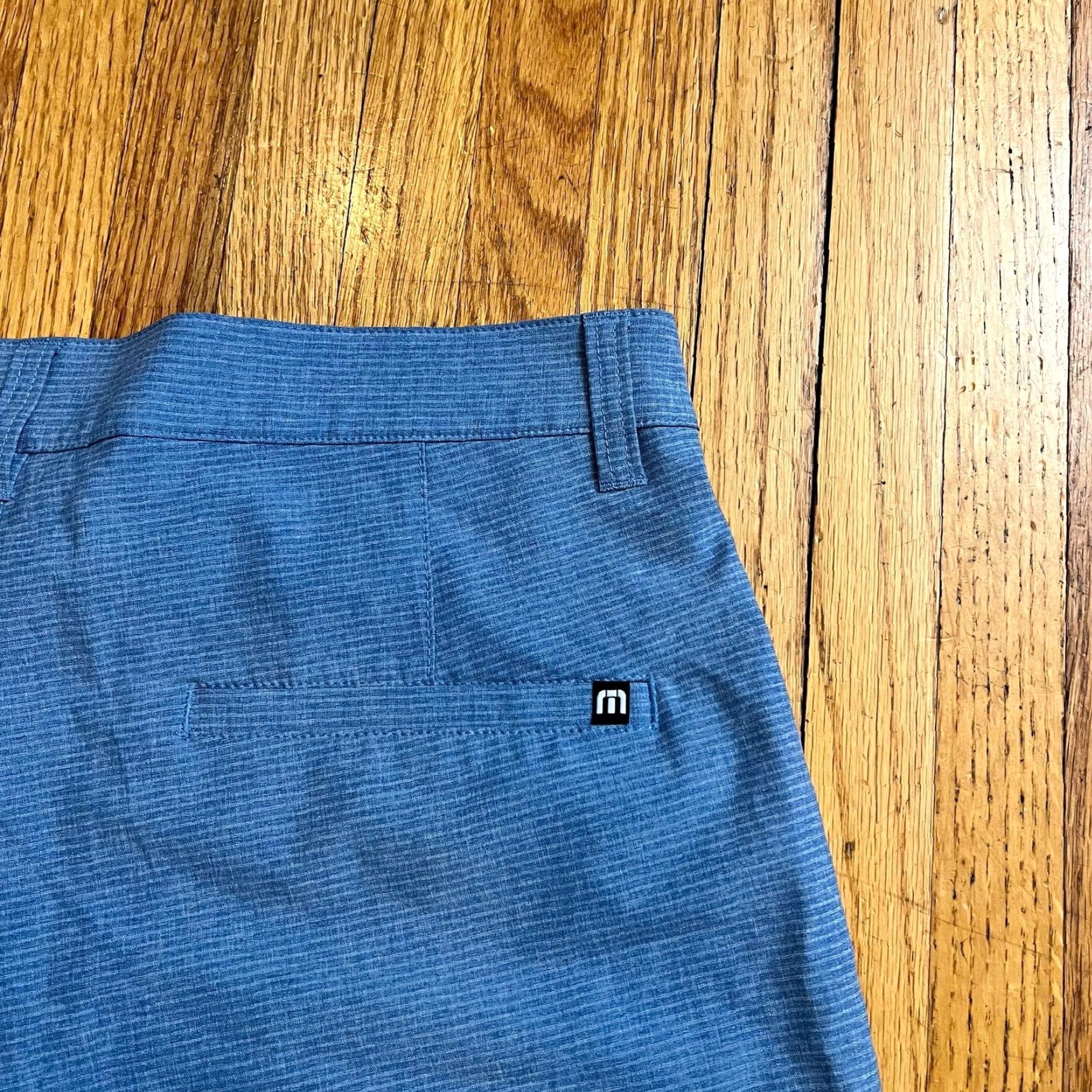 TravisMathew Travis Mathew Shorts Mens 32 Blue Performance Golf Stretch Flat Front Chino Athletic Casual Regular Men Size US 32 / EU 48 - 4 Thumbnail