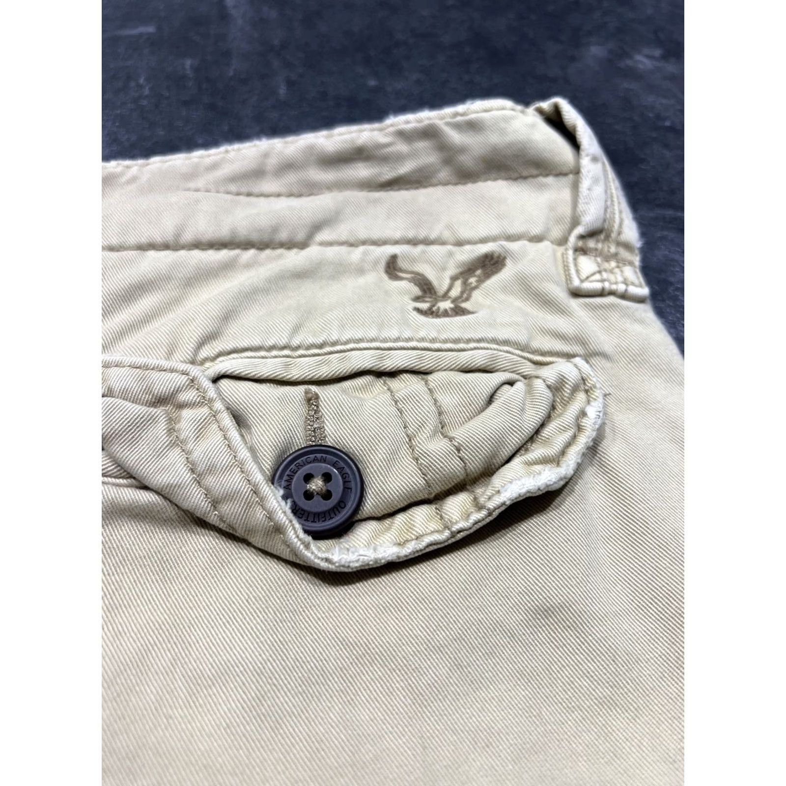 Vintage AMERICAN EAGLE Cargo Shorts Mens Size 32 Tan Brown Cotton Flat Front Belt Loops 9in Inseam Regular Modern Casual Vintage: No Size US 32 / EU 48 - 2 Thumbnail