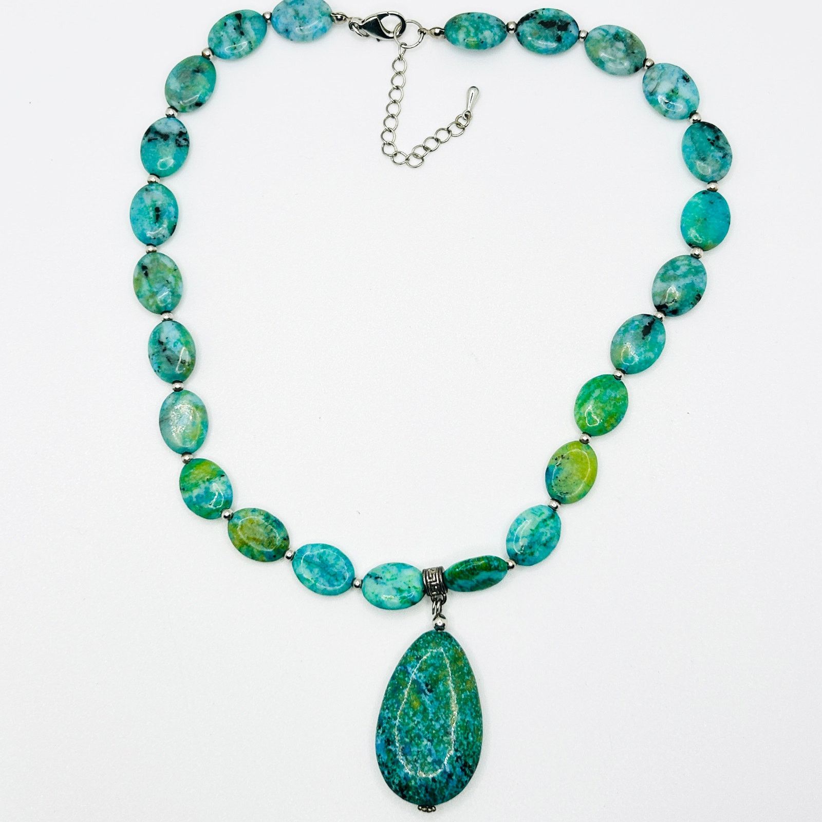 Stauer Sterling Silver Turquoise Chrysocolla Necklace