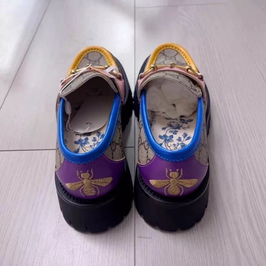 Gucci Gucci Horsebit Platform Loafer 37 GG Monogram Size US 6.5 / IT 36.5 - 4 Thumbnail