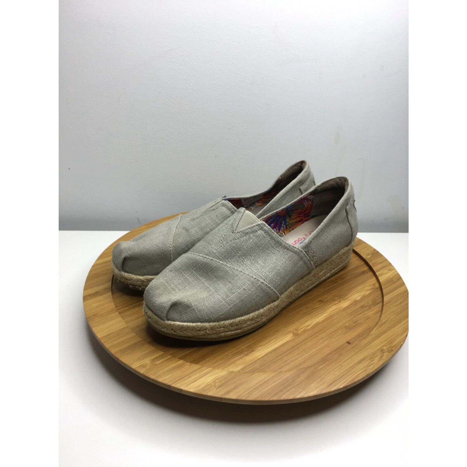 Skechers Skechers Shoes Womens 8 Bobs Memory Foam Wedge Slip on Ladies Gray Grailed