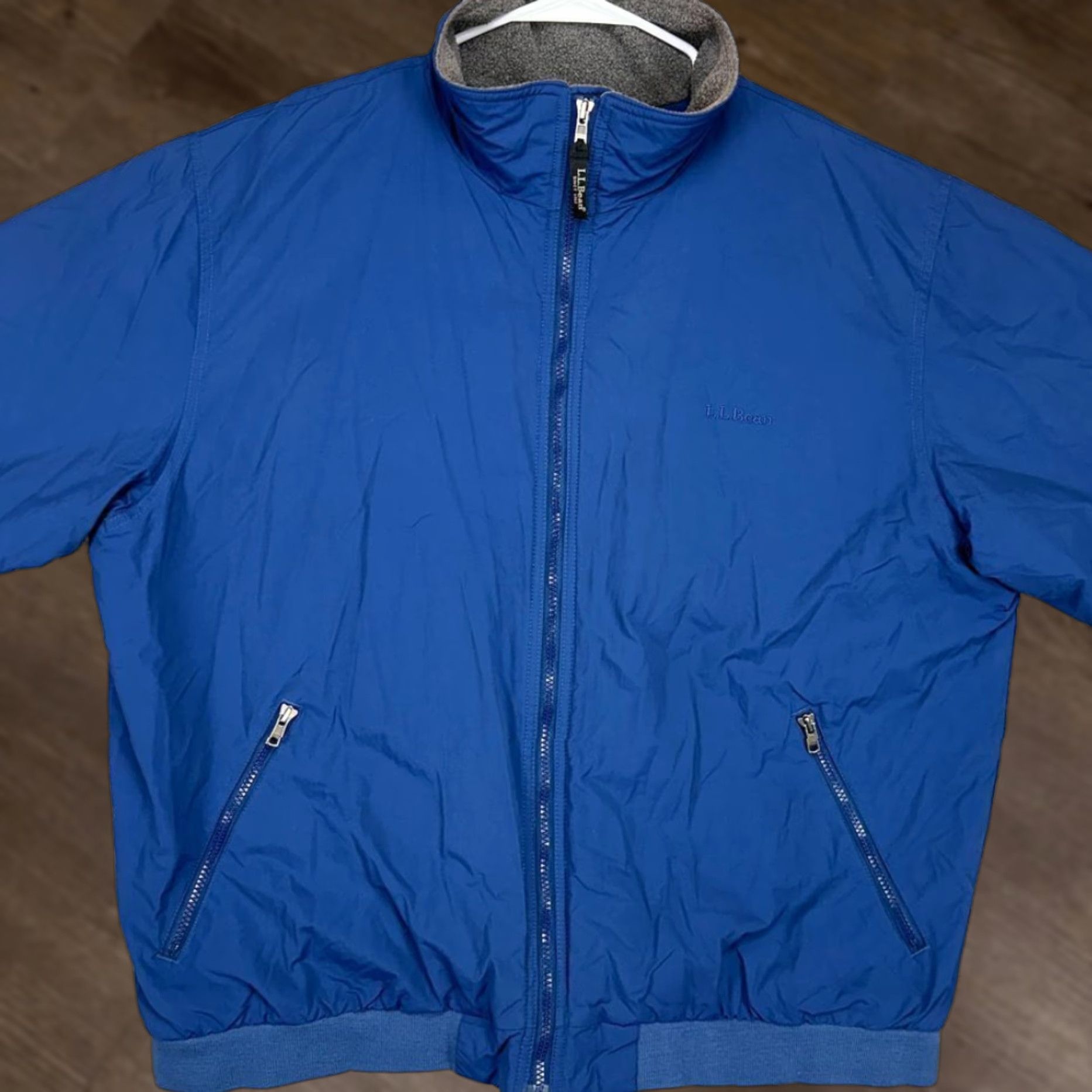 Vintage L.L. Bean Full Zip Jacket Mens 2XL Blue Nylon Fleece Lined Long Sleeve Pocket Size US XXL / EU 58 / 5 - 1 Thumbnail