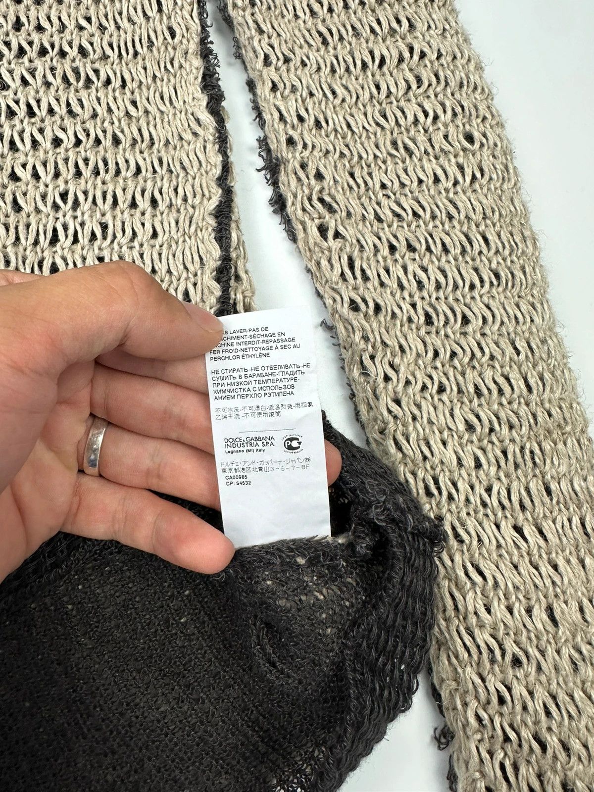 Dolce & Gabbana Dolce & Gabbana Net Knit Double Layer Sweater Beige & Brown Size US M / EU 48-50 / 2 - 10 Thumbnail
