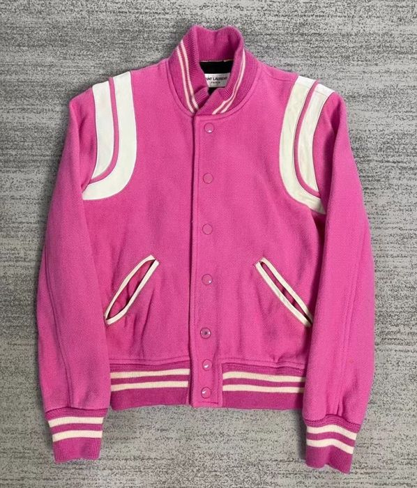 Saint laurent hotsell pink teddy jacket