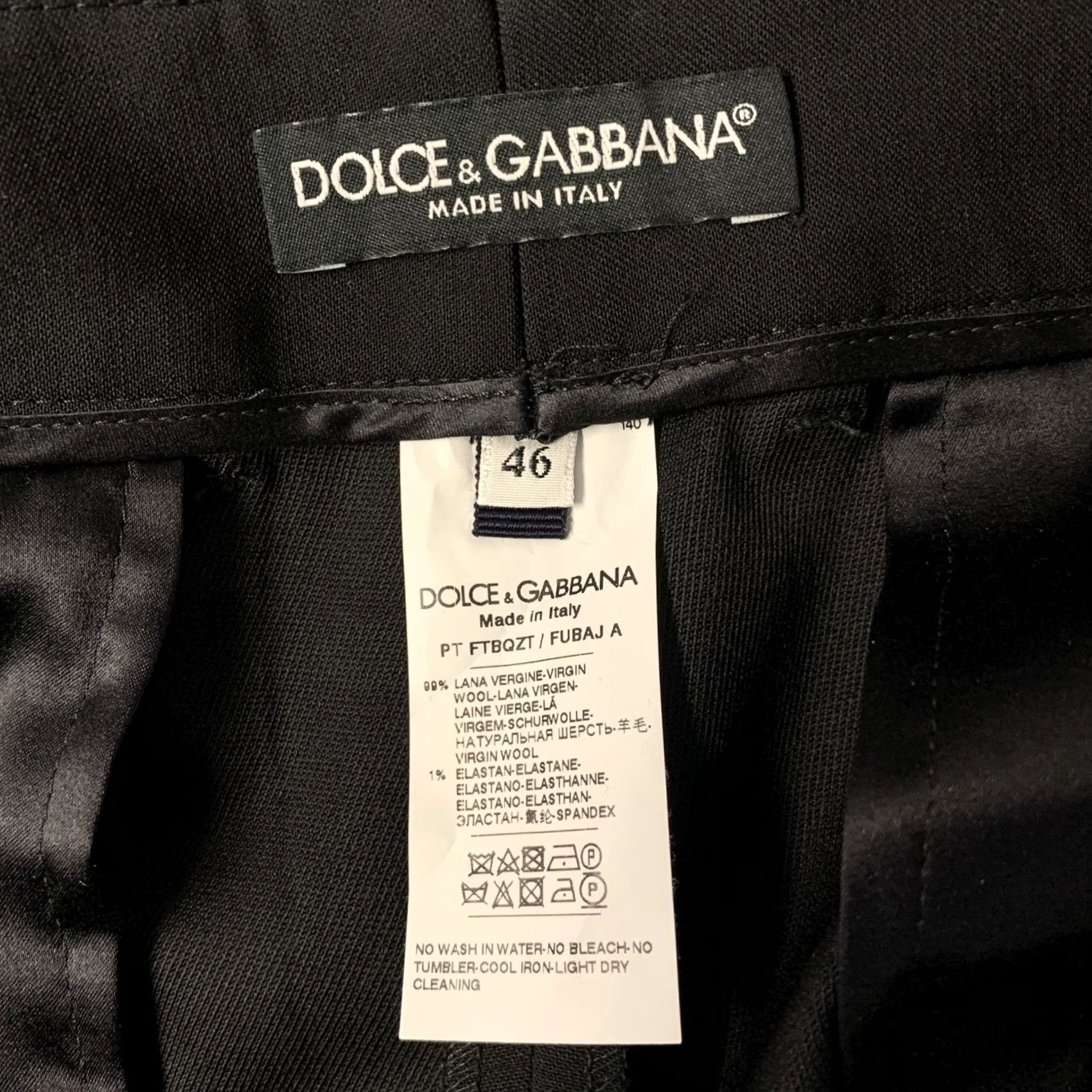 Dolce & Gabbana DOLCE & GABBANA Size 10 Black Wool Trouser Cut Pants Women Adult Regular Inseam 35 Virgin Wool Size 32" / US 10 / IT 46 - 5 Thumbnail