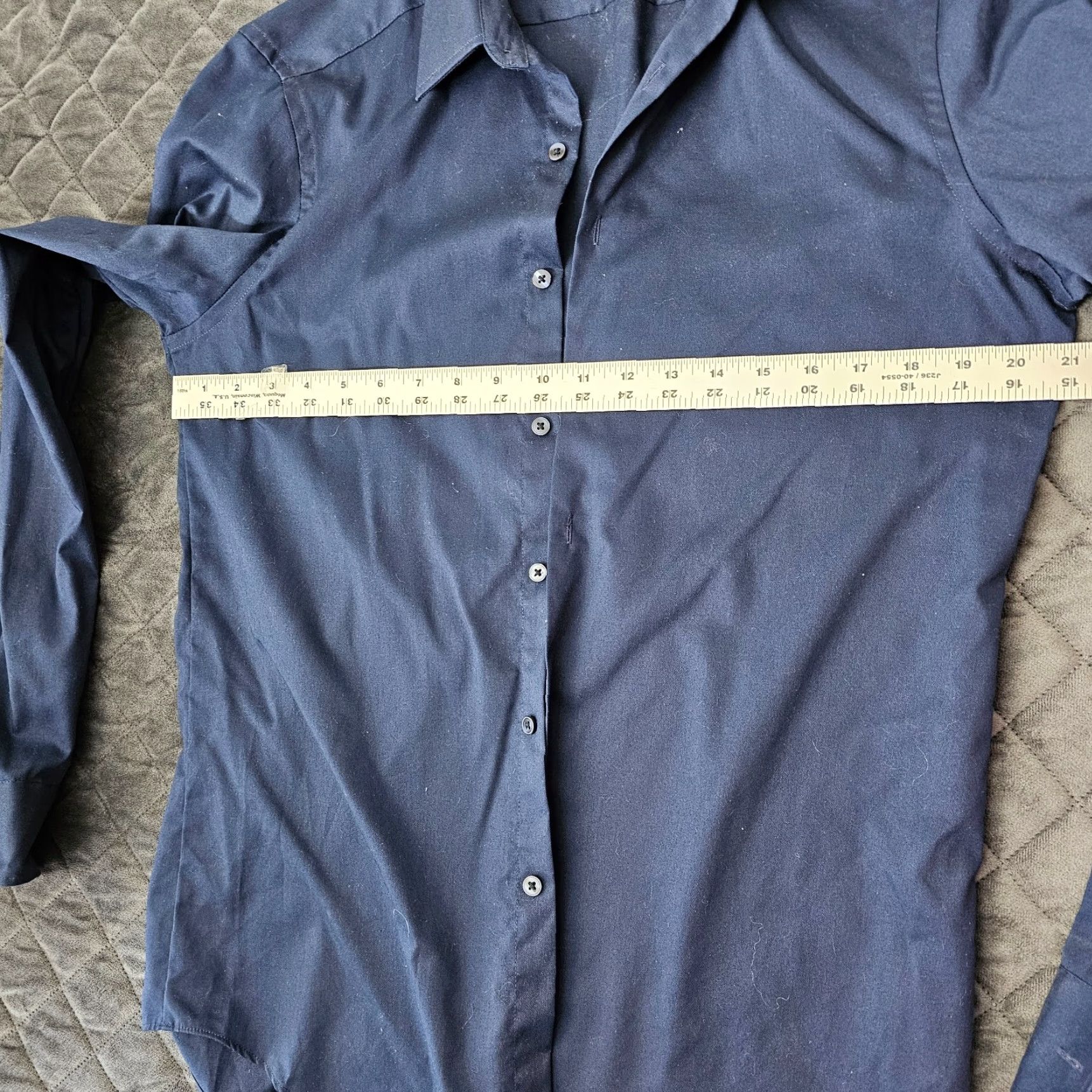 Van Heusen VAN HEUSEN Dress Shirt Slim Fit Long Sleeve Blue 15.5 34/35 Men’s Regular Size Cotton Blend Shirts Size 42R - 4 Thumbnail