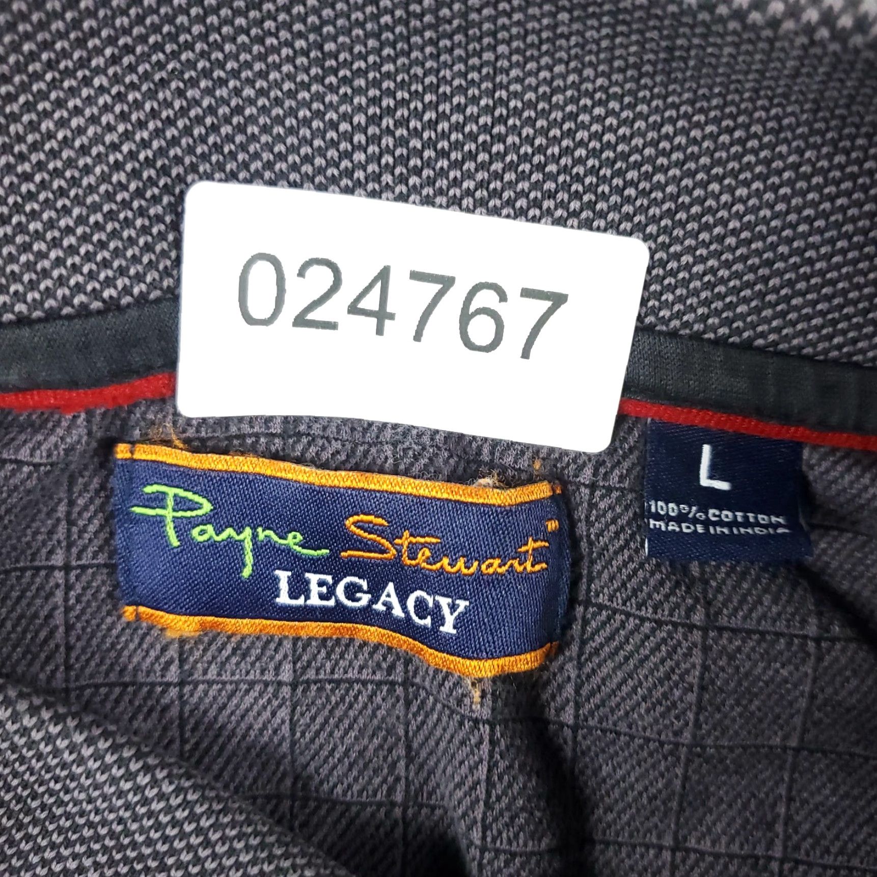 Vintage Payne Stewart Polo Shirt Mens Large Gray Check Golf Casual Short Sleeve Size US L / EU 52-54 / 3 - 7 Thumbnail