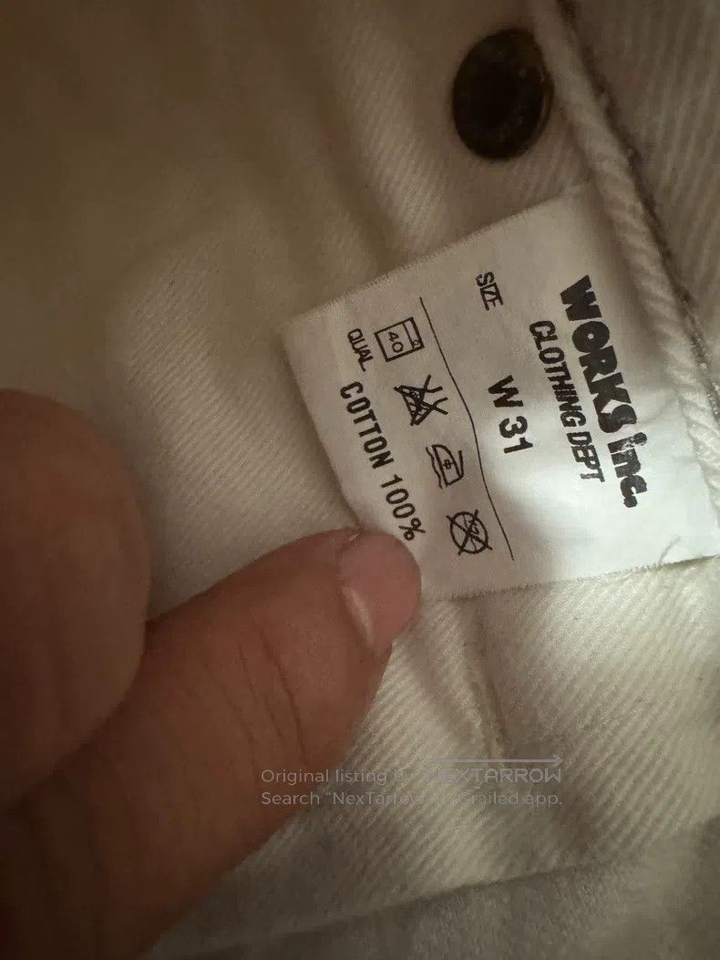 Iron Heart Iron Heart Rare White Herringbone Work Pants Size US 31 - 6 Thumbnail