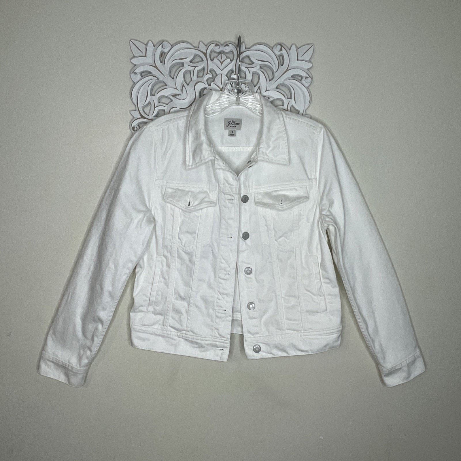 J.Crew J.CREW DENIM size S Jacket COTTON Long Sleeves WHITE Size S / US 4 / IT 40 - 7 Thumbnail