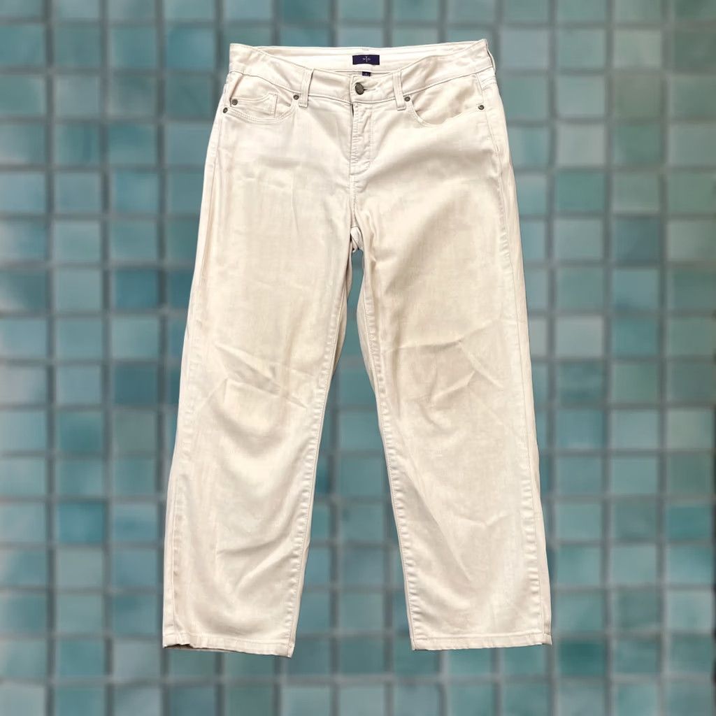 NYDJ NYDJ Jeans Womens 6 Beige Ankle Denim Cotton Stretch Straight Leg Medium Wash Size 28" / US 6 / IT 42 - 1 Thumbnail