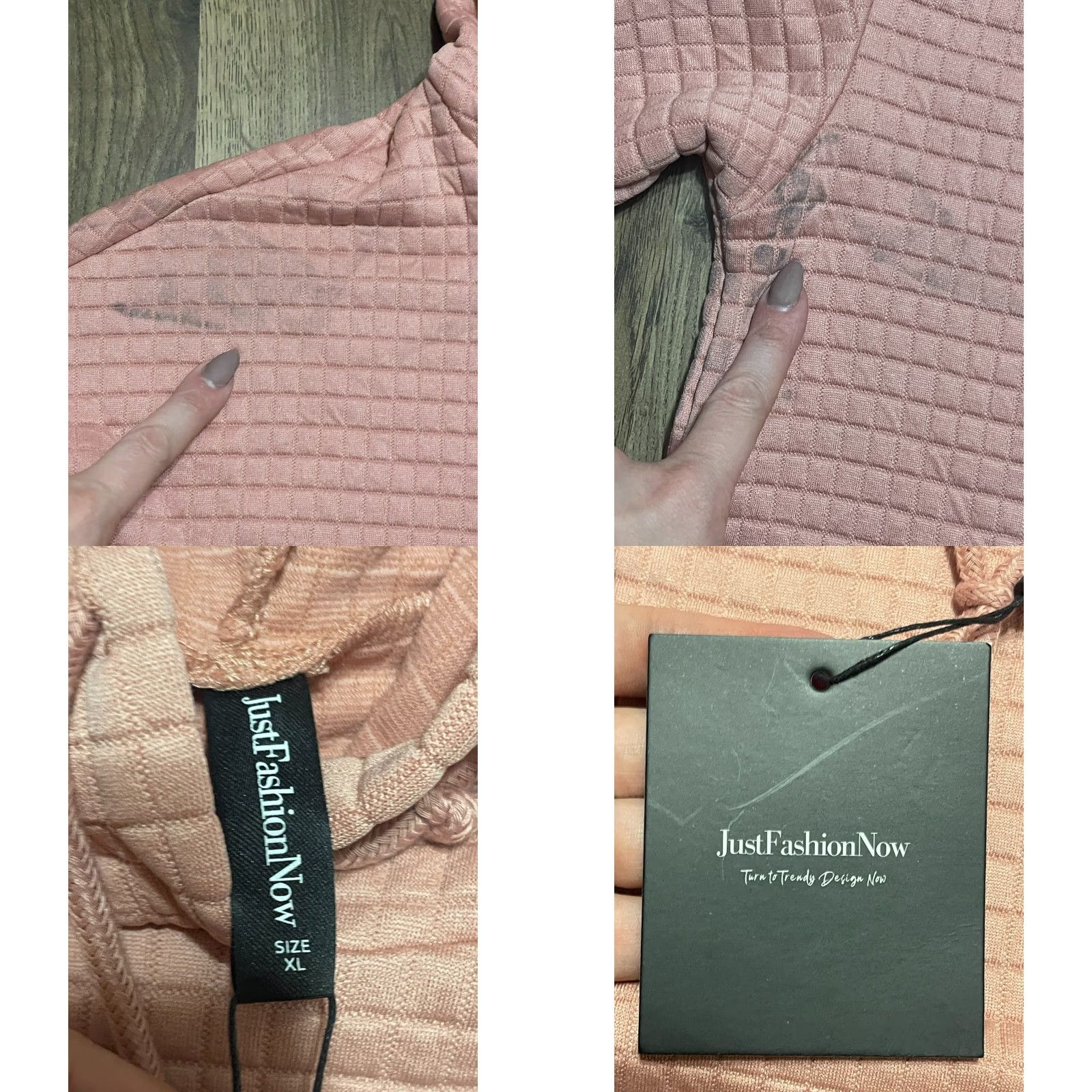 Vintage JustFashionNow Hoodie Women's XL Pink Pullover Textured NWD Modern Casual Pullover Size XL / US 12-14 / IT 48-50 - 8 Thumbnail