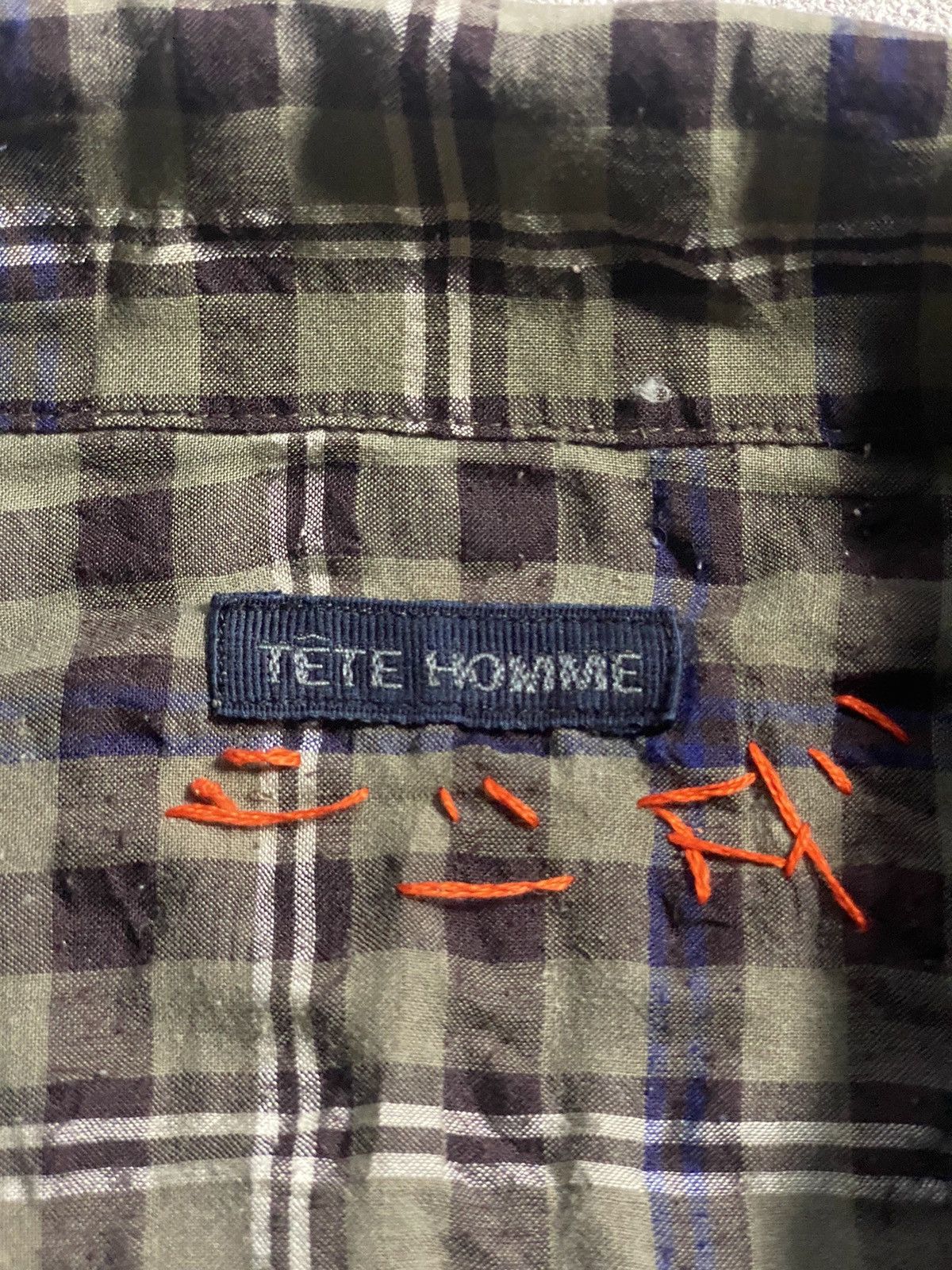 Issey Miyake Tete Homme Vintage Open Collar Tartan Shirt Size US M / EU 48-50 / 2 - 4 Thumbnail