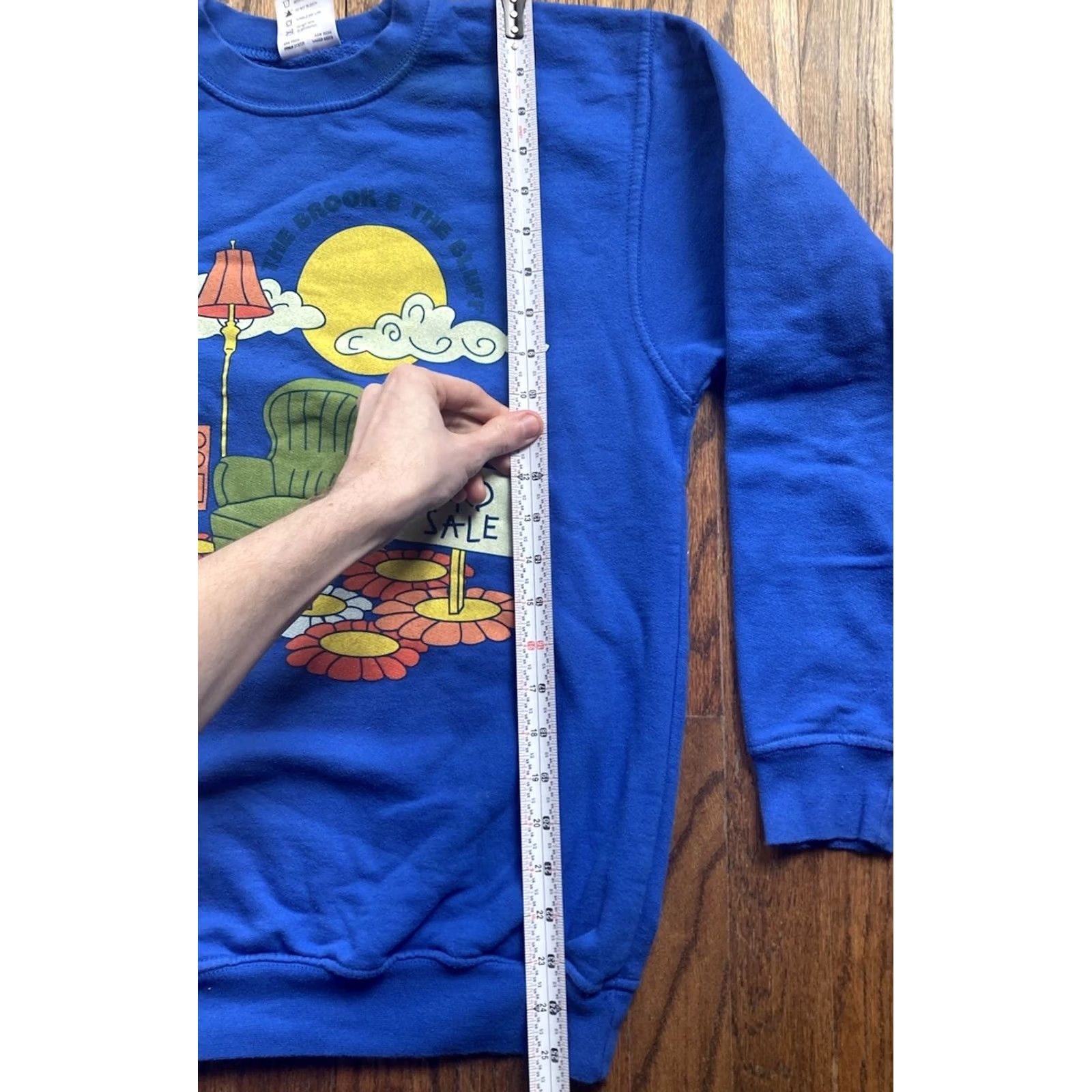 Brooks Bayside Sweatshirt Crewneck Unisex Adults S Blue Graphic Print (The Brook & The Bluff) Size US S / EU 44-46 / 1 - 7 Thumbnail