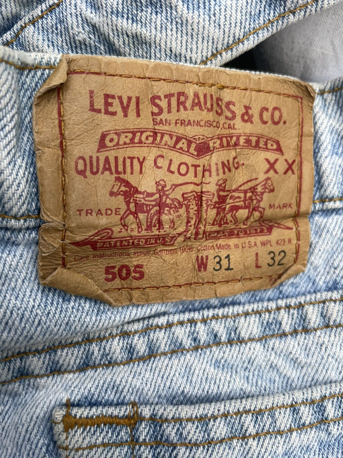 Levi's Vintage 1992 Levi’s 505 Stone Wash Size US 30 / EU 46 - 16 Thumbnail