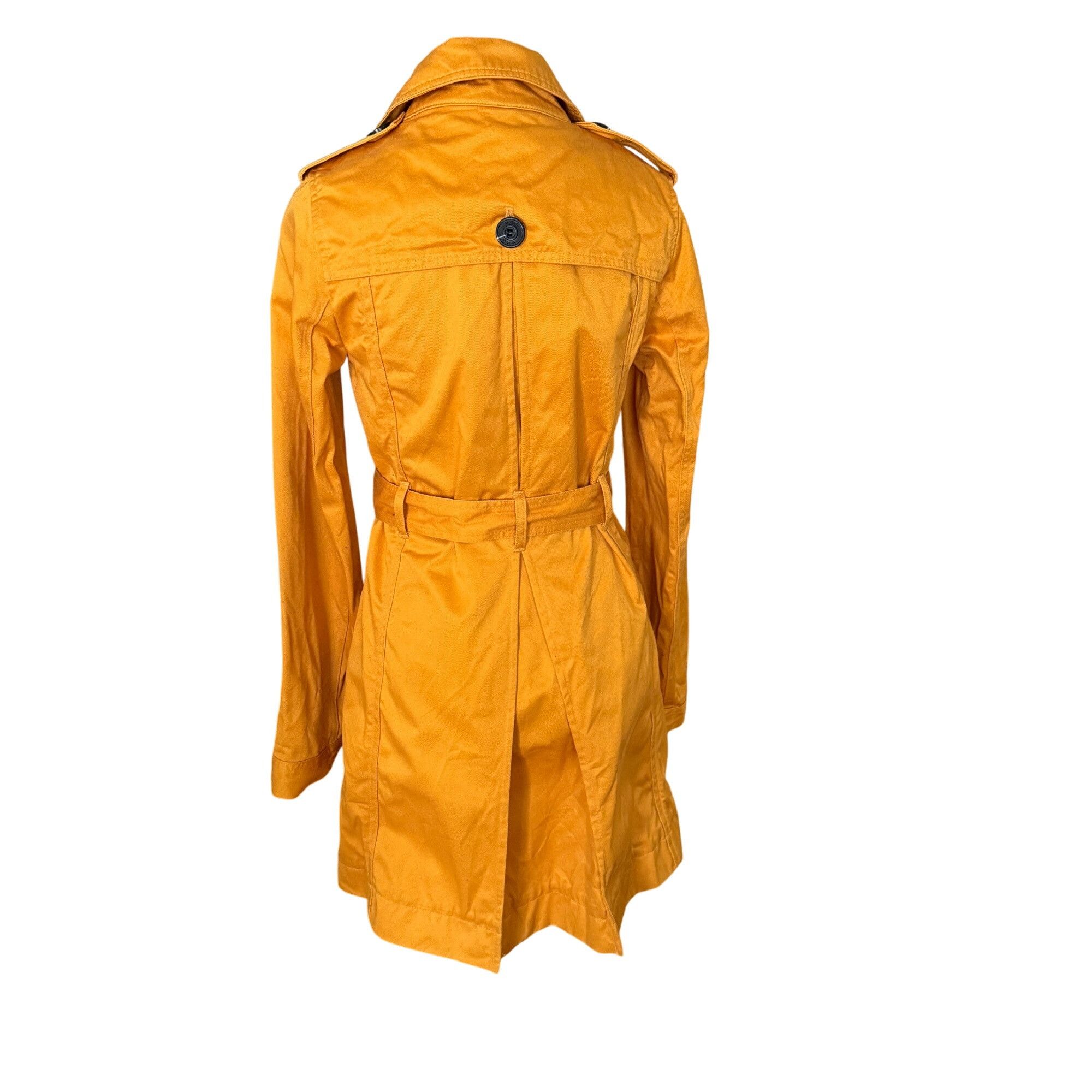 Mango Womens Yellow Double-Breasted Trench Coat With Adjustable Be Size S / US 4 / IT 40 - 5 Thumbnail