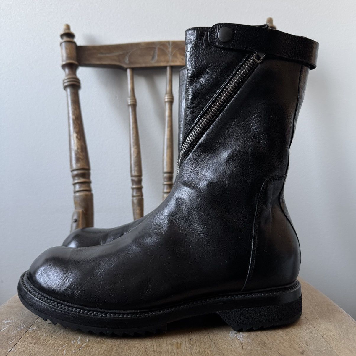 Rick Owens Rick Owens Black Spiral Zip Calf Leather Boots Size US 9 / EU 42 - 4 Thumbnail