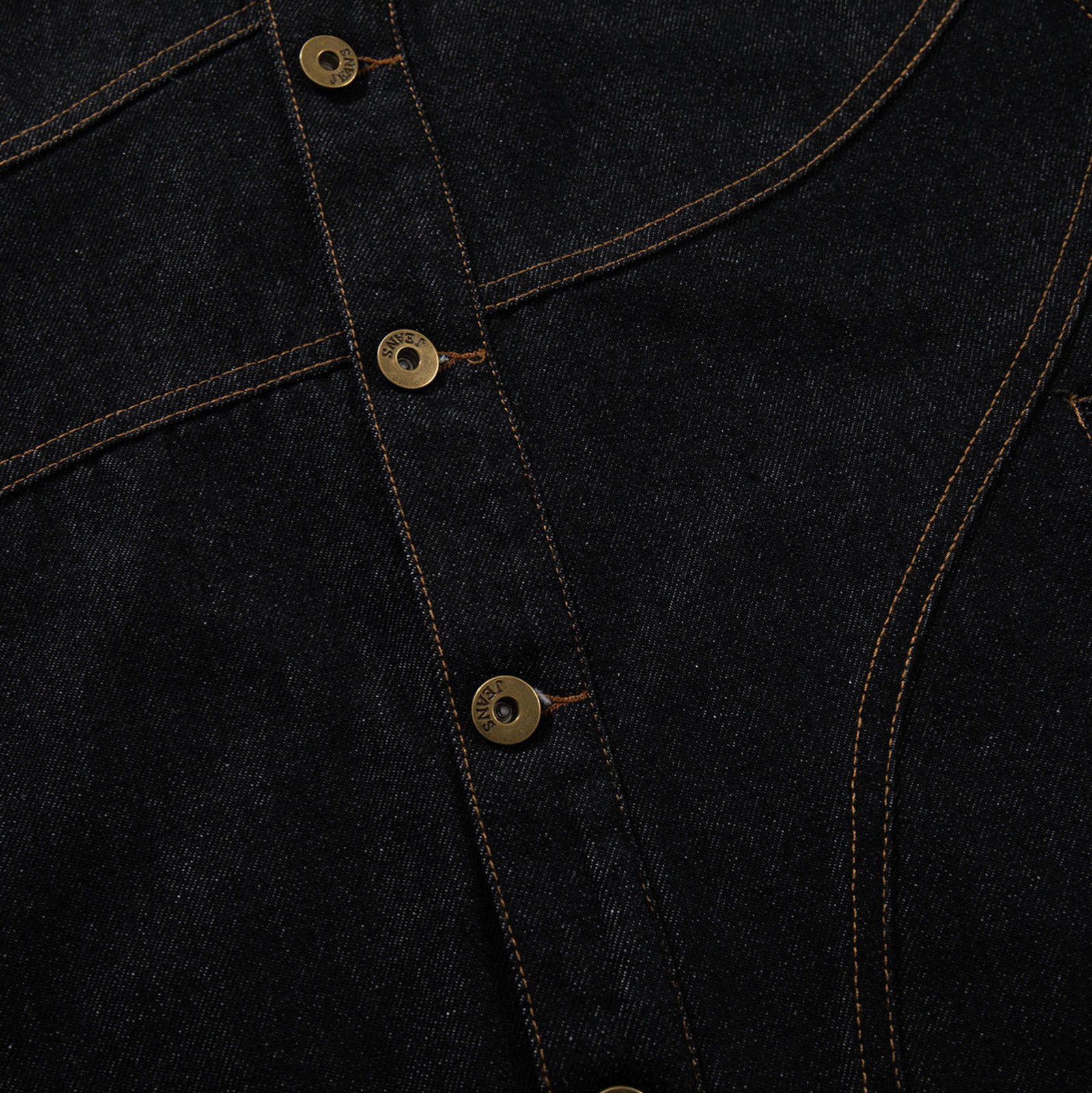Other Black Structured Denim Jacket, Classic Button-Up Jacket Size US L / EU 52-54 / 3 - 2 Thumbnail