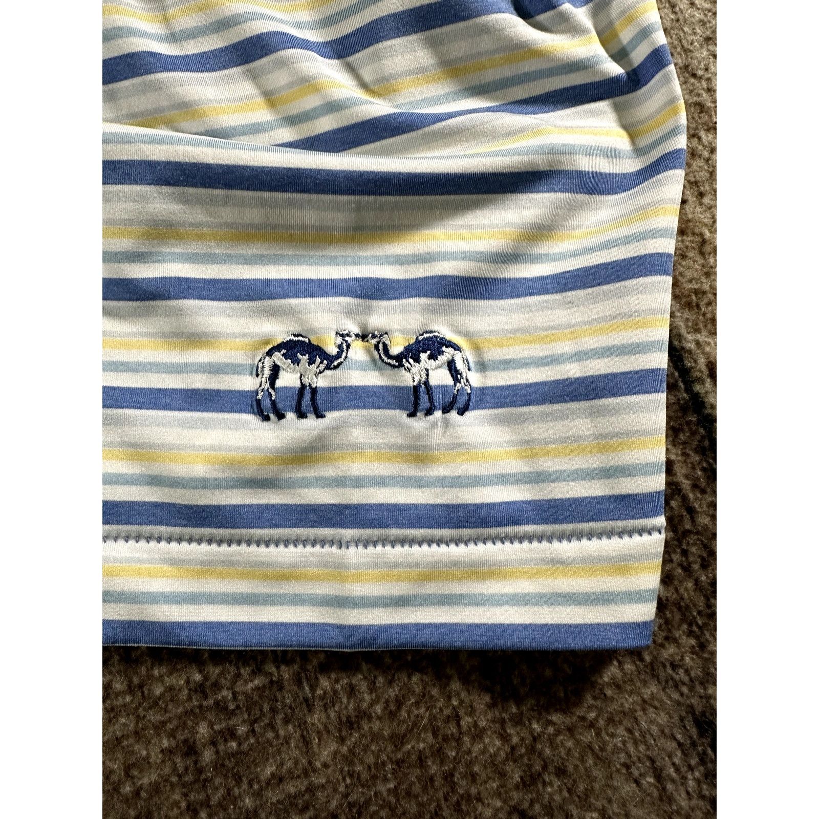 Peter Millar Peter Millar Summer Comfort Kissing Camels Striped Polo XL Size US XL / EU 56 / 4 - 5 Thumbnail