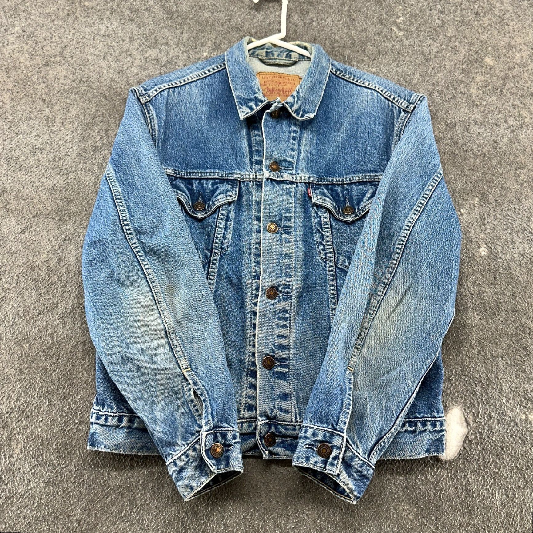 Levi's VINTAGE Levi's Trucker Jacket Mens M Blue Denim Truckers Cotton USA 80s 90s Biker Regular Size US 31 - 2 Thumbnail