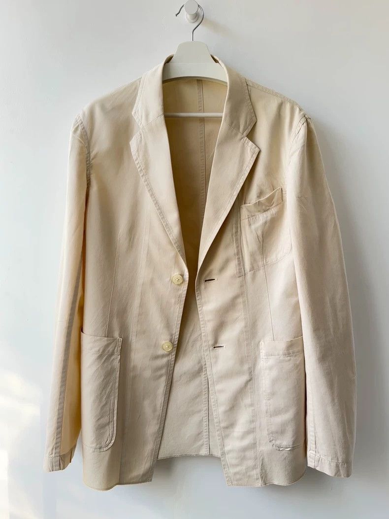 Yohji Yamamoto Yohji Yamamoto Yohji Yamamoto Y's Beige Suit Jacket Size US L / EU 52-54 / 3 - 1 Thumbnail