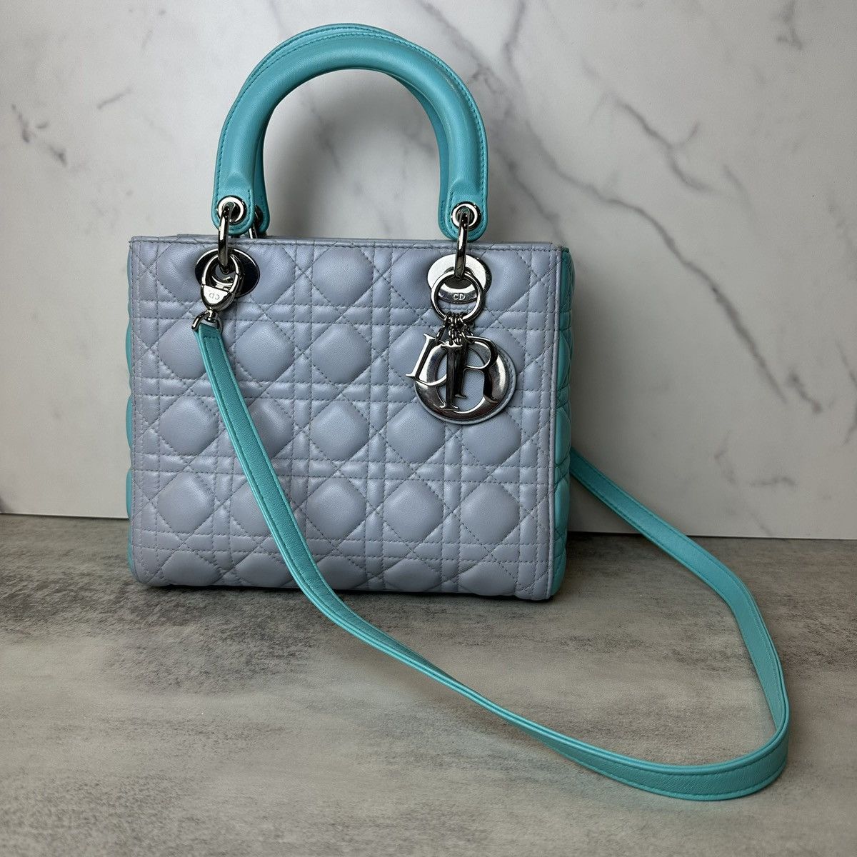Dior Christian Dior Lambskin Cannage Medium Bi-Color Lady Dior Size ONE SIZE - 18 Thumbnail