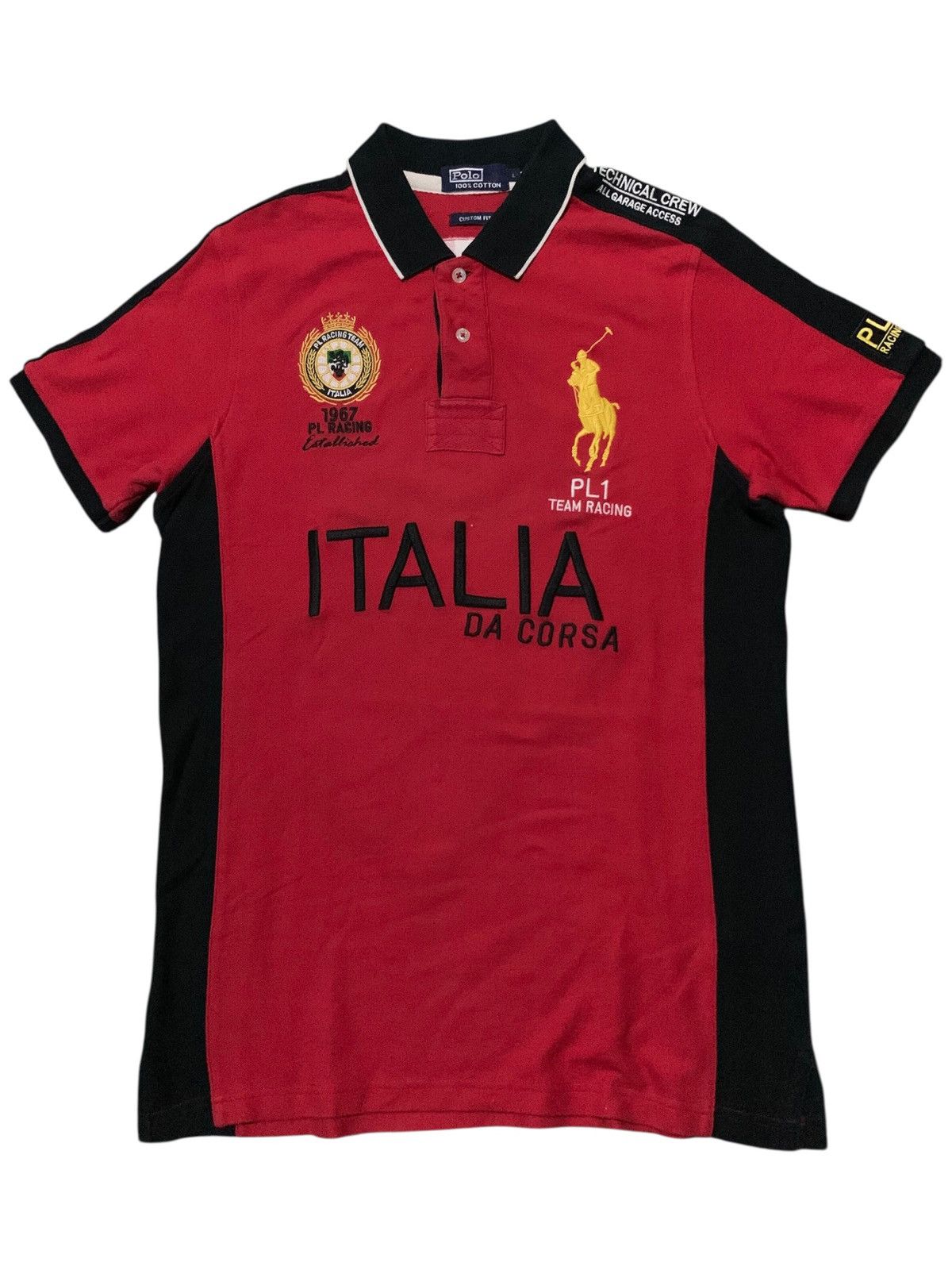 Vintage Polo Ralph Lauren Italy Racing Team #4 Polo Shirt