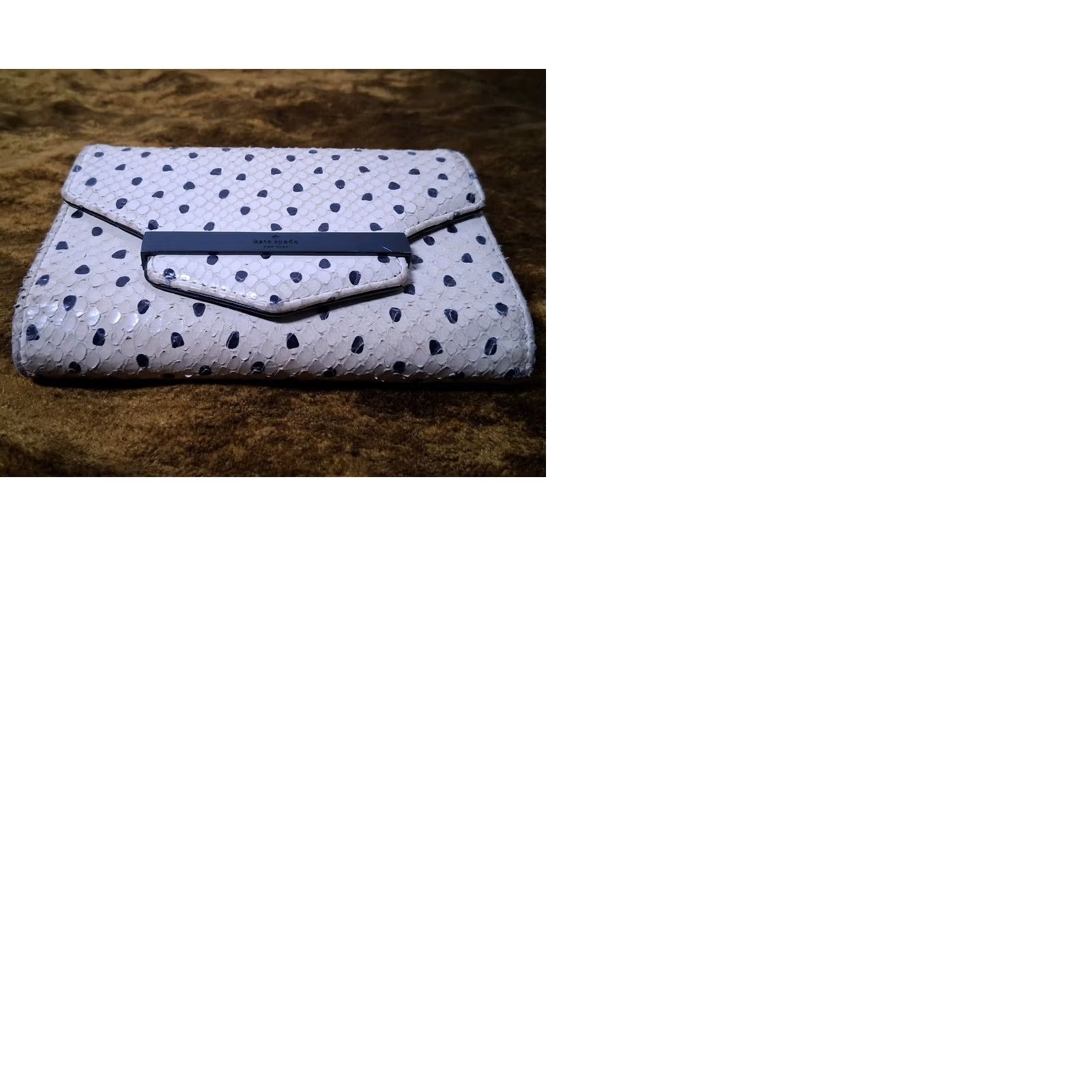Vintage VINTAGE kate spade new york Kennedy Street Snake Wallet Trifold Ivory Black Dots Leather Woman Wallet Size ONE SIZE - 12 Thumbnail
