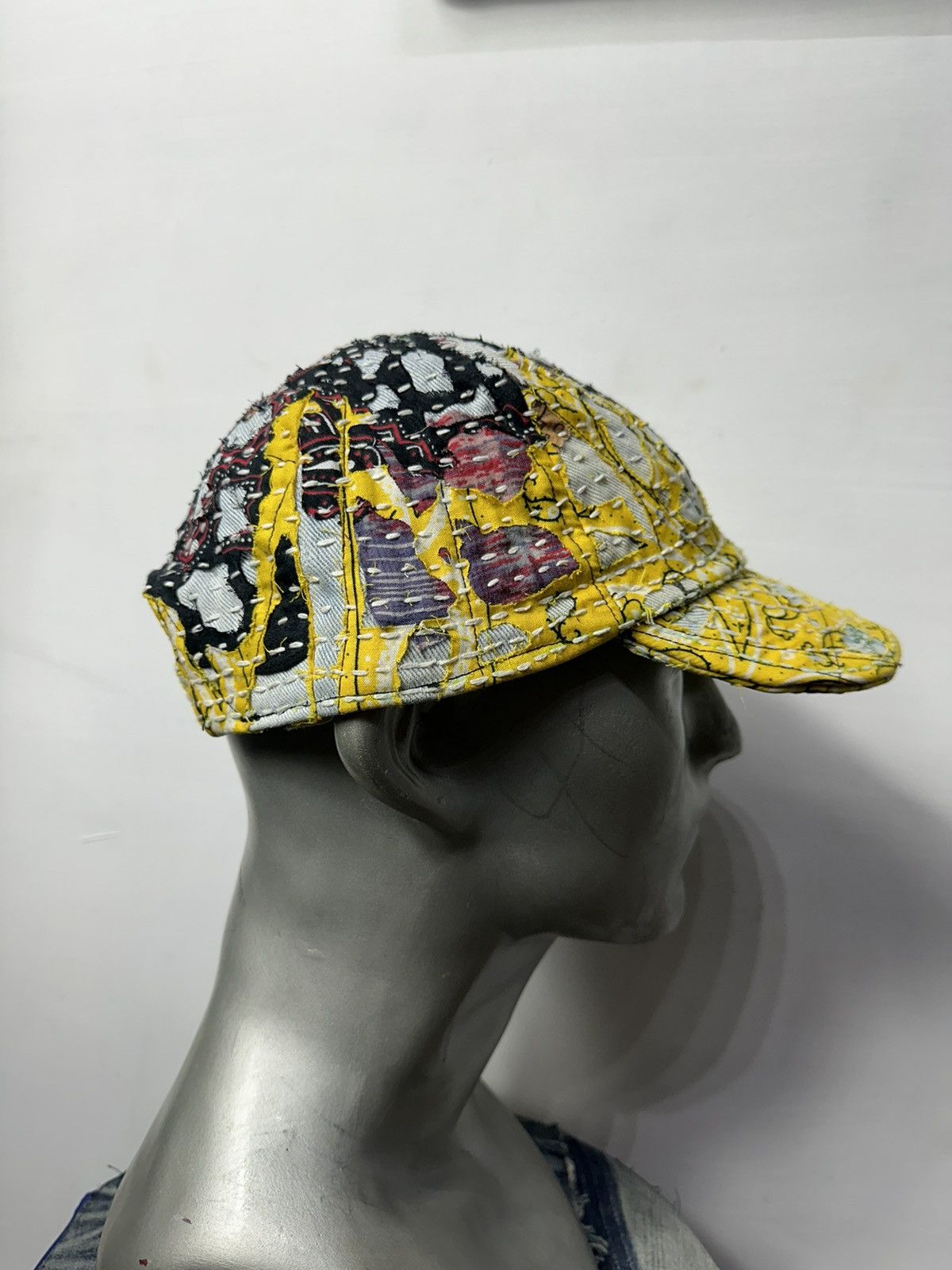 Art Comes First Custom Made Distressed Paisley Patchwork Boro hats Size ONE SIZE - 9 Thumbnail