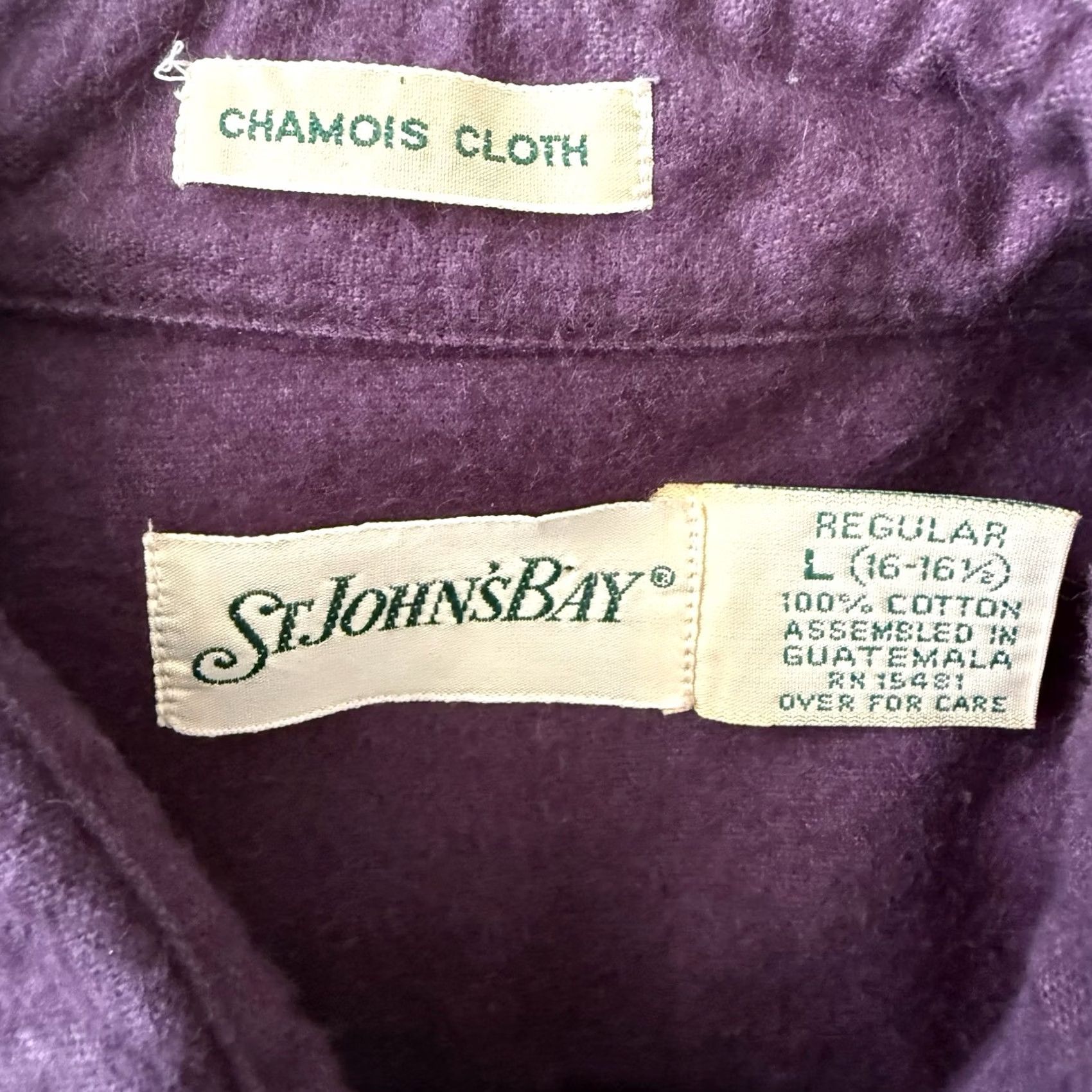 Vintage St Johns Bay Chamois Shirt Mens Large Purple Flannel Button Up Shacket Outdoor Size US L / EU 52-54 / 3 - 2 Thumbnail