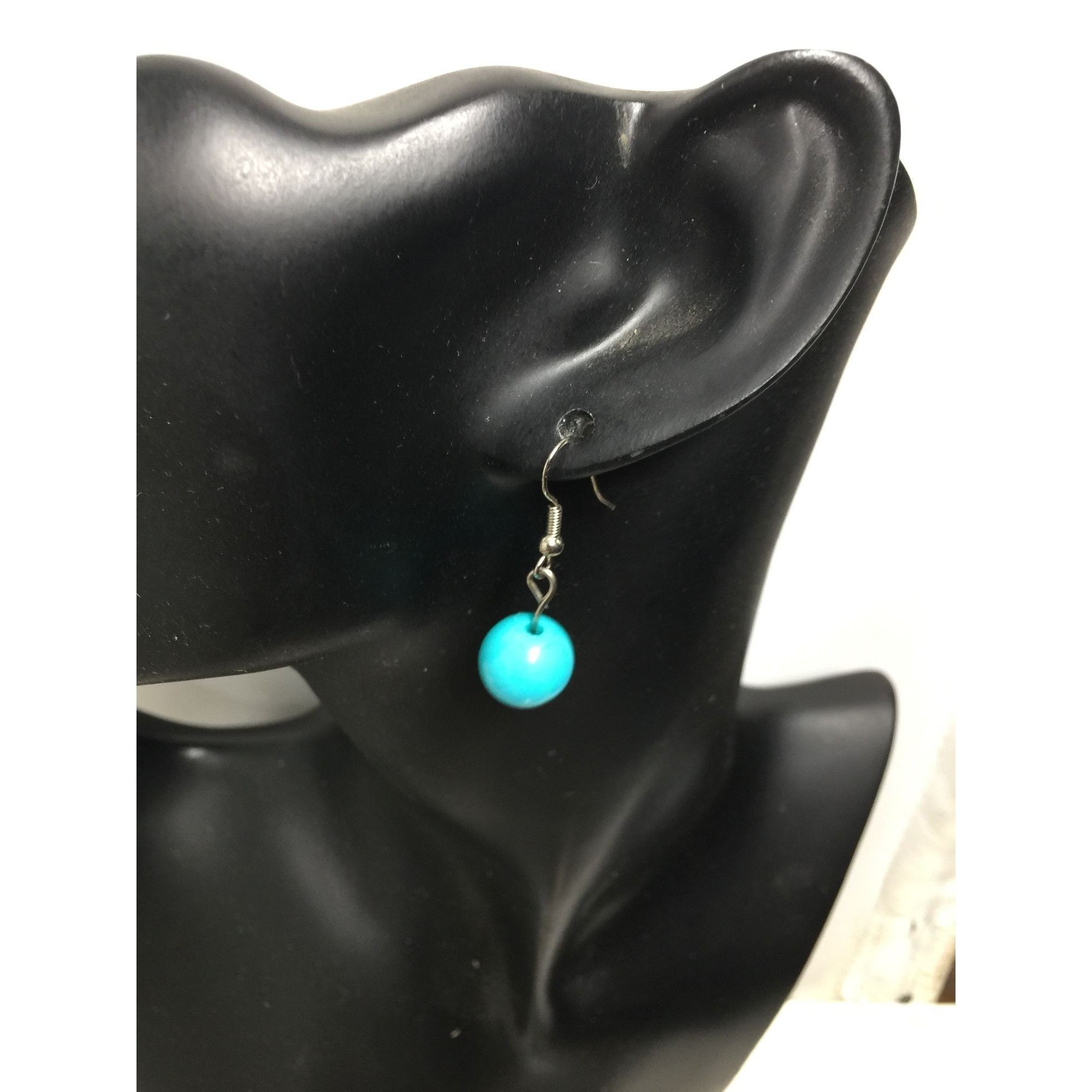 Other Women's Round Blue and Silver Tone Dangle Earrings Size ONE SIZE - 3 Thumbnail