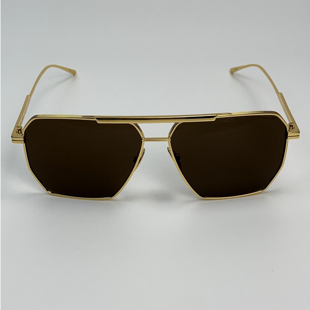 Bottega Veneta NEW Bottega Veneta Sunglasses BV1012S 003 Gold Brown Unisex Size ONE SIZE - 2 Thumbnail