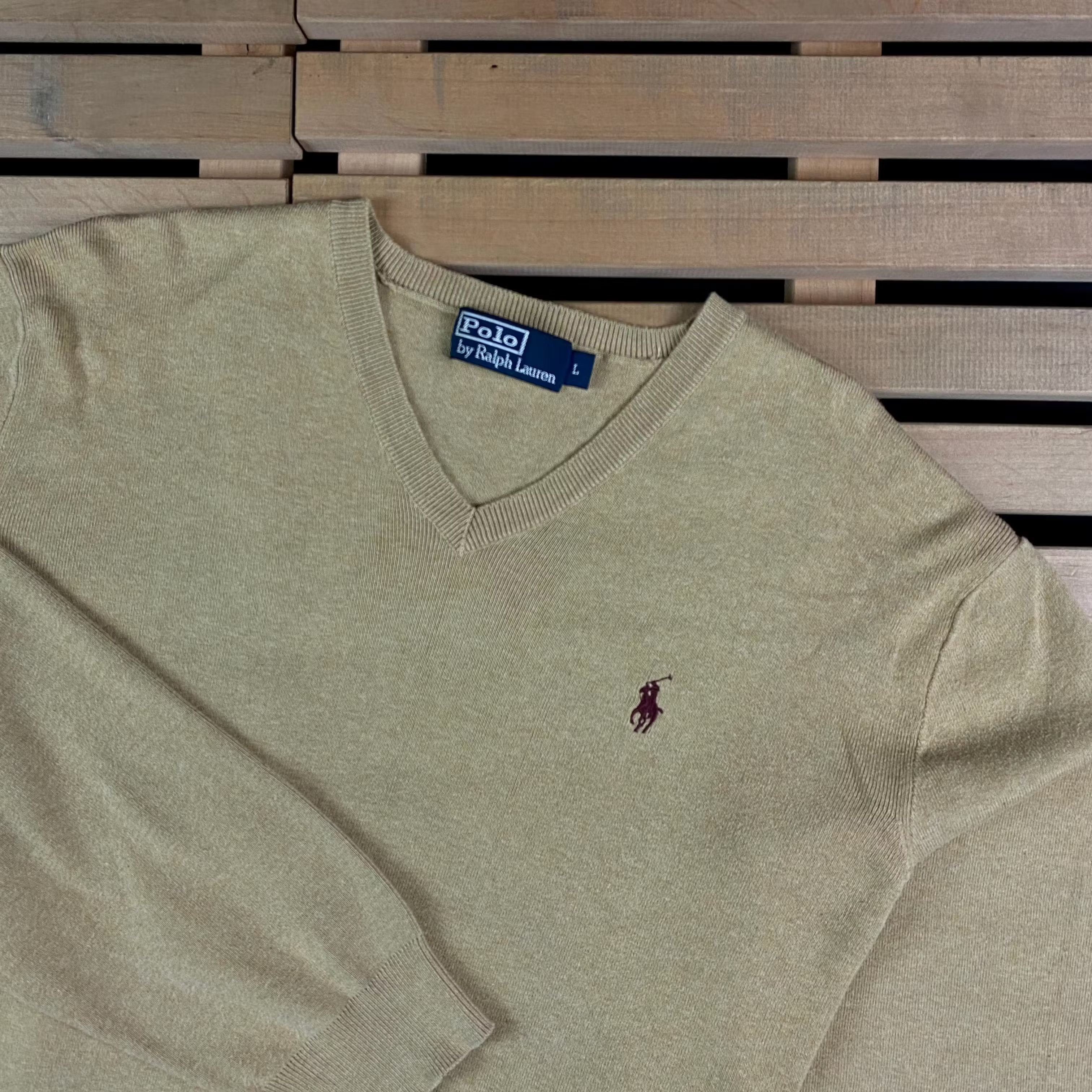 Polo Ralph Lauren × Ralph Lauren × Vintage Mens Jumper Polo Ralph Lauren Vintage Size L V Neck Size US L / EU 52-54 / 3 - 2 Thumbnail
