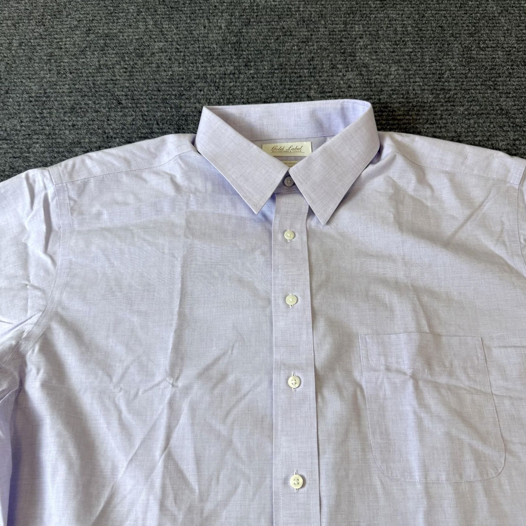 Roundtree & Yorke Roundtree & Yorke Dress Shirt Mens Tall Purple Non Iron Gold Label 18 36/37 Size 48R - 6 Thumbnail