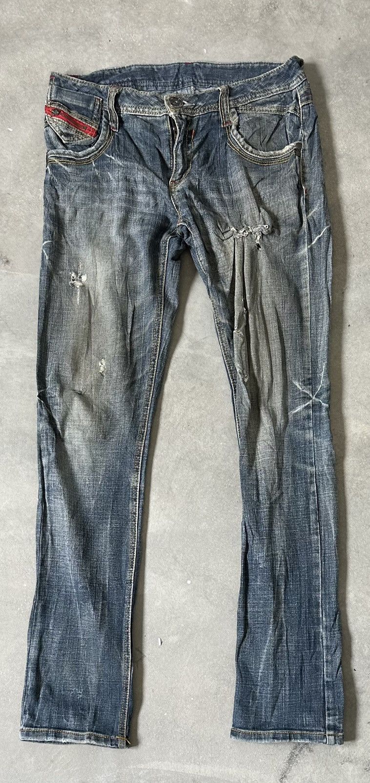 Beauty Beast VINTAGE DISTRESSED DENIM PANT AFFLICTION Size US 30 / EU 46 - 2 Thumbnail