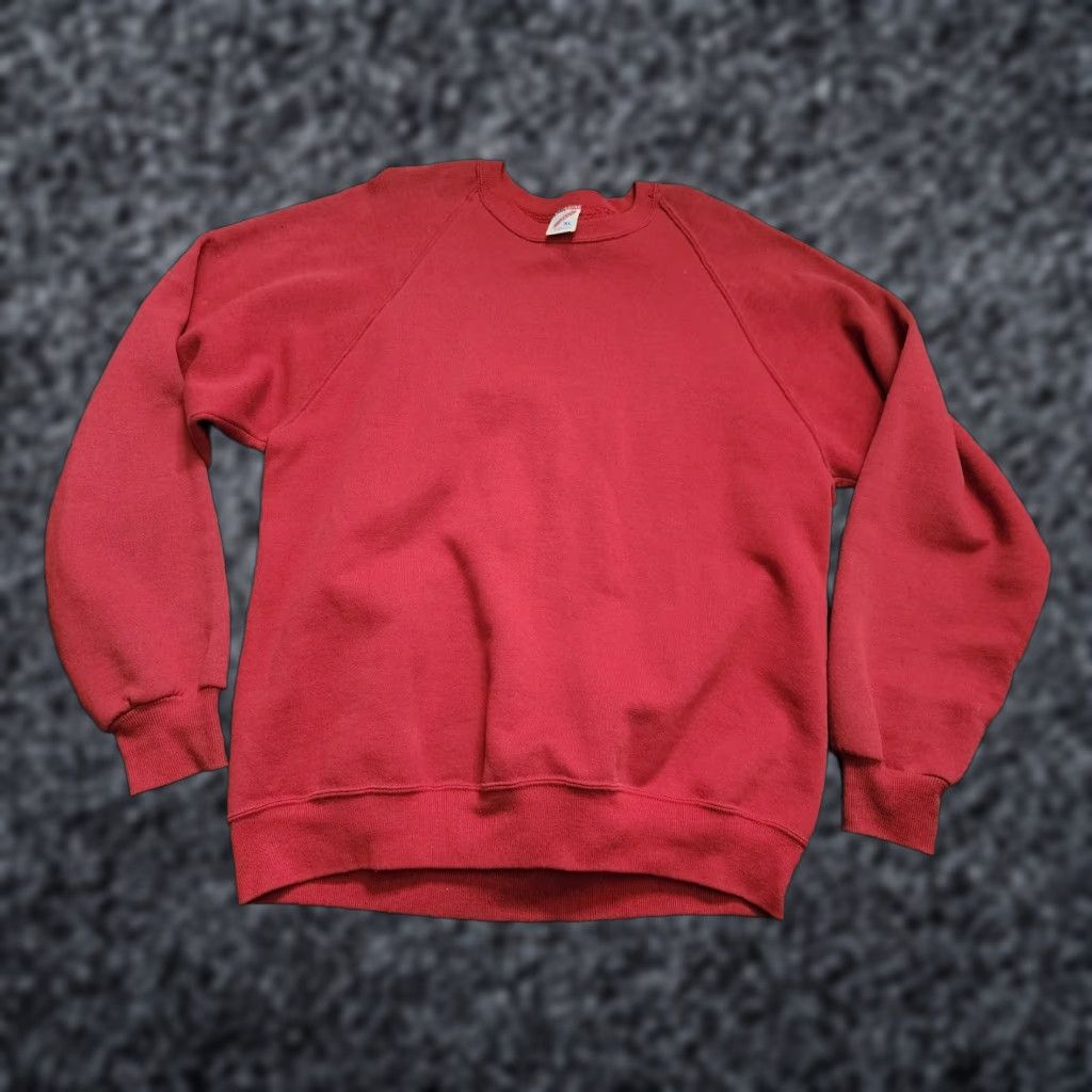 Jerzees VINTAGE Jerzees Mens Sweatshirt Crewneck XL Red 90s Made in USA USA Theme 90s Mens Size US XL / EU 56 / 4 - 1 Thumbnail