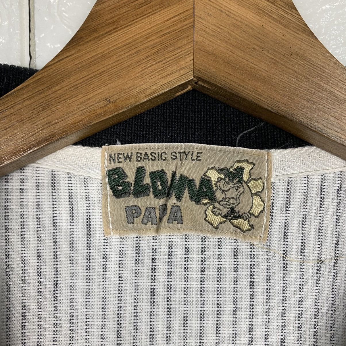 Japanese Brand Half Zipper Sweatshirt Striped Design Blonia Papa Cartoon Size US M / EU 48-50 / 2 - 14 Thumbnail