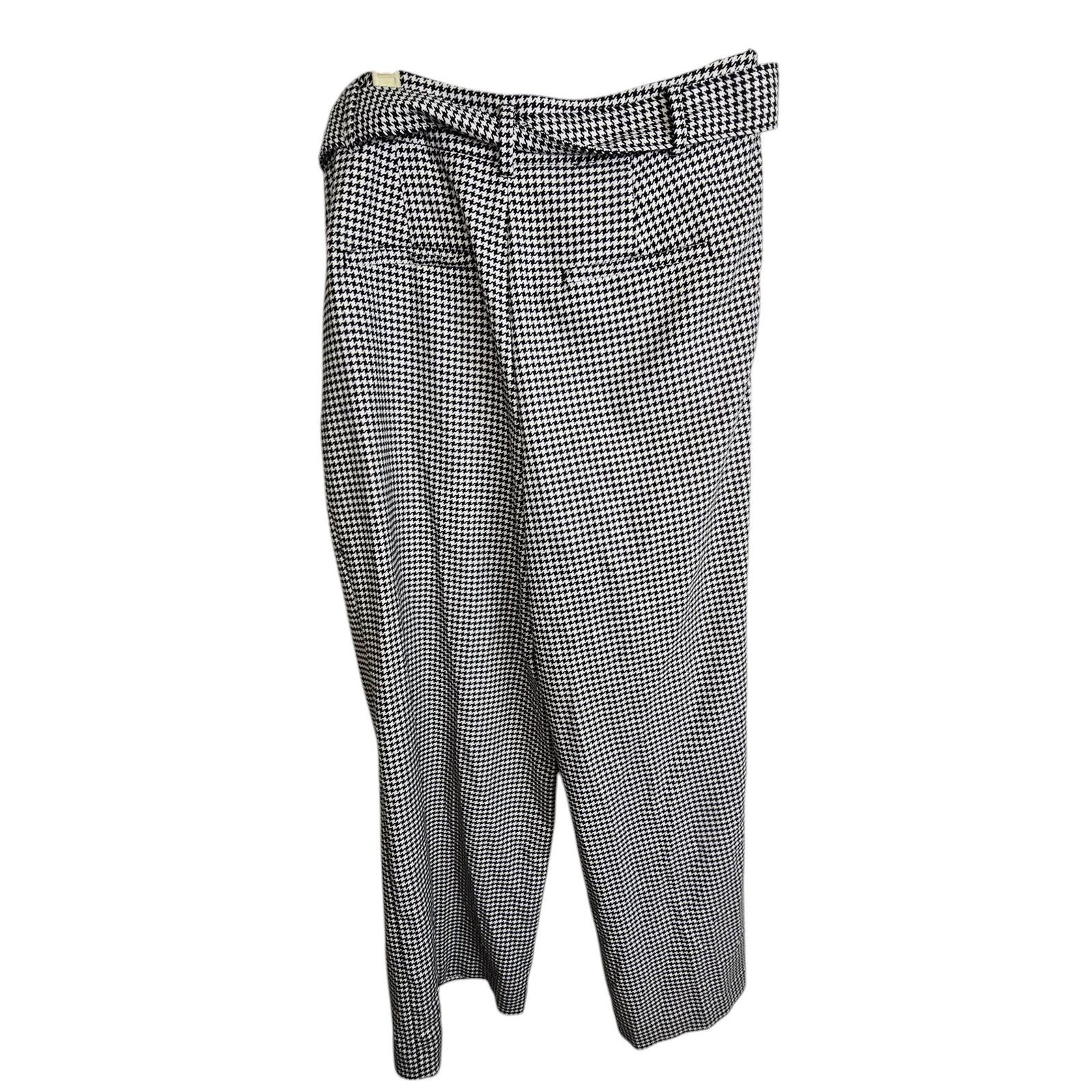 Loft Loft Womens Houndstooth Wide Leg Trousers Pants Size 8 Caree Size 30" / US 8 / IT 44 - 8 Thumbnail