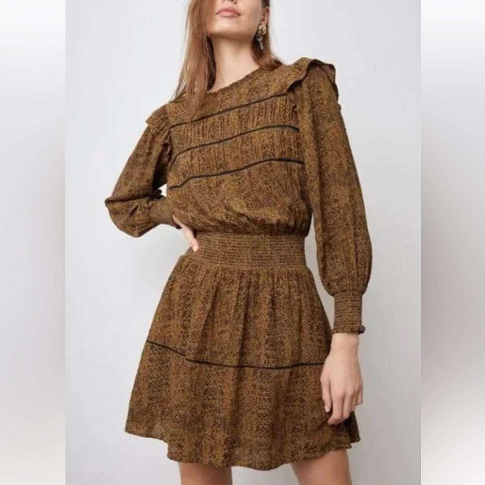 Rails Rails $228 Faren Sepia Python Mini Dress Size Medium EUC Size M / US 6-8 / IT 42-44 - 6 Thumbnail