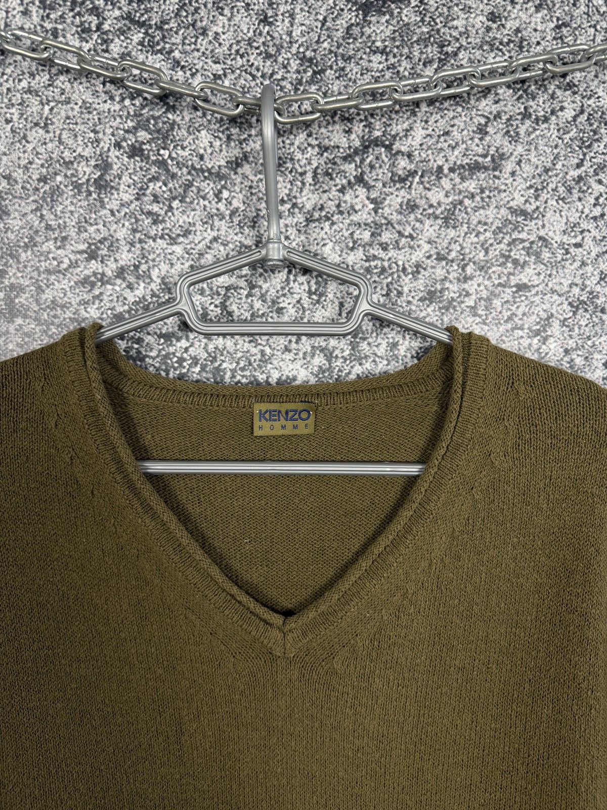 Kenzo Kenzo Homme V-Neck Cotton Sweater Pullover Exposed Seams XL Size US XL / EU 56 / 4 - 7 Thumbnail