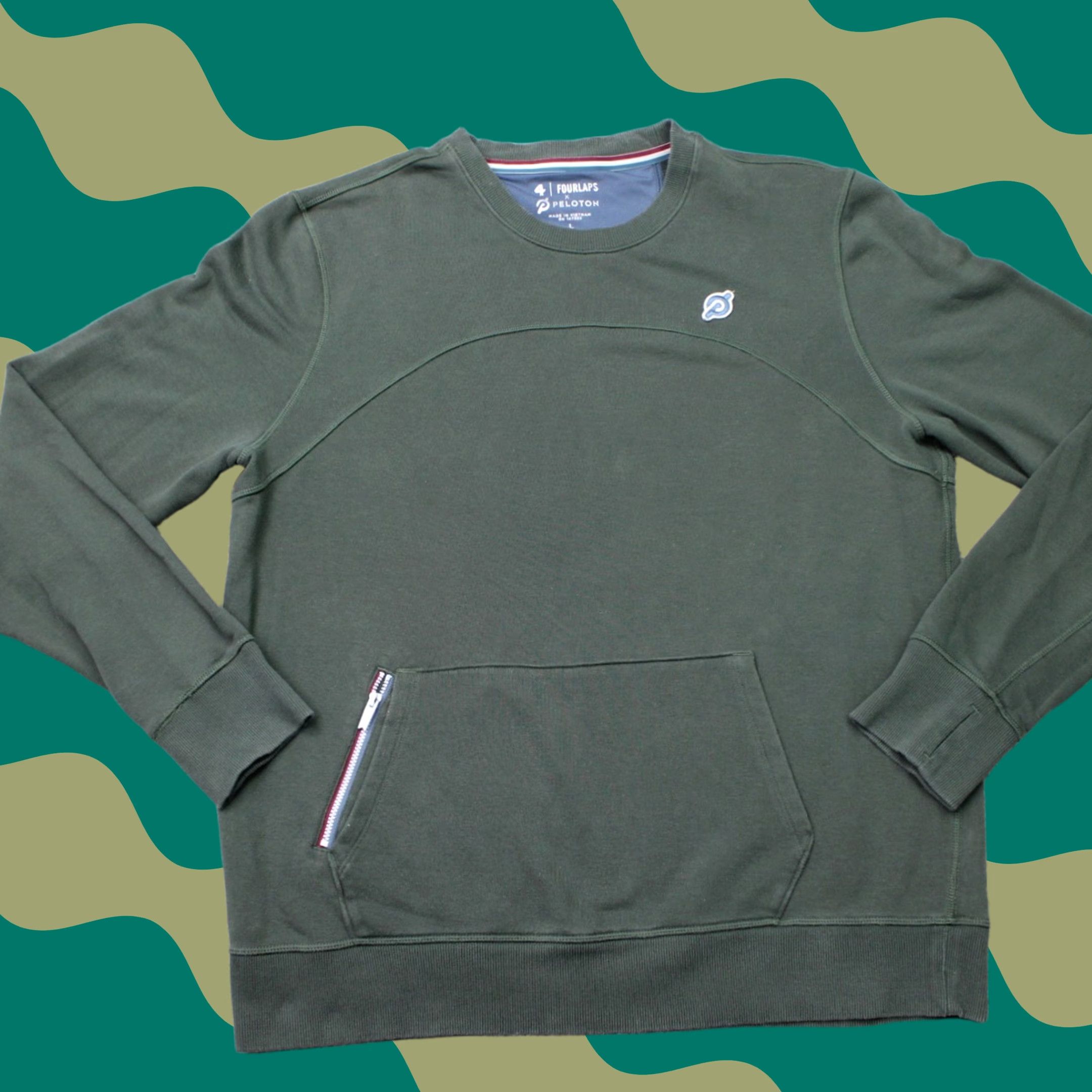 Vintage Fourlaps x Peloton Sweatshirt Mens Large Green Logo Crewneck Pullover Size US L / EU 52-54 / 3 - 1 Thumbnail